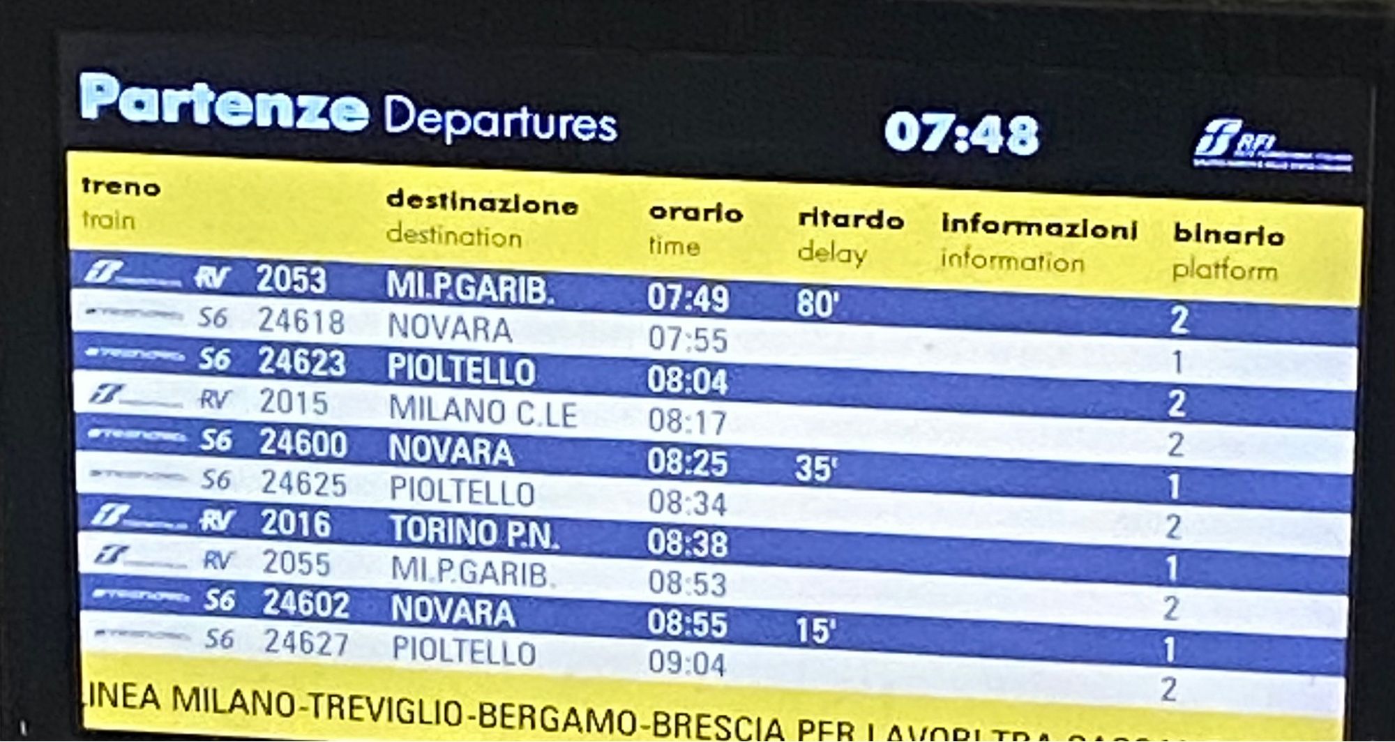 Orari treni con ritardi (strano eh)