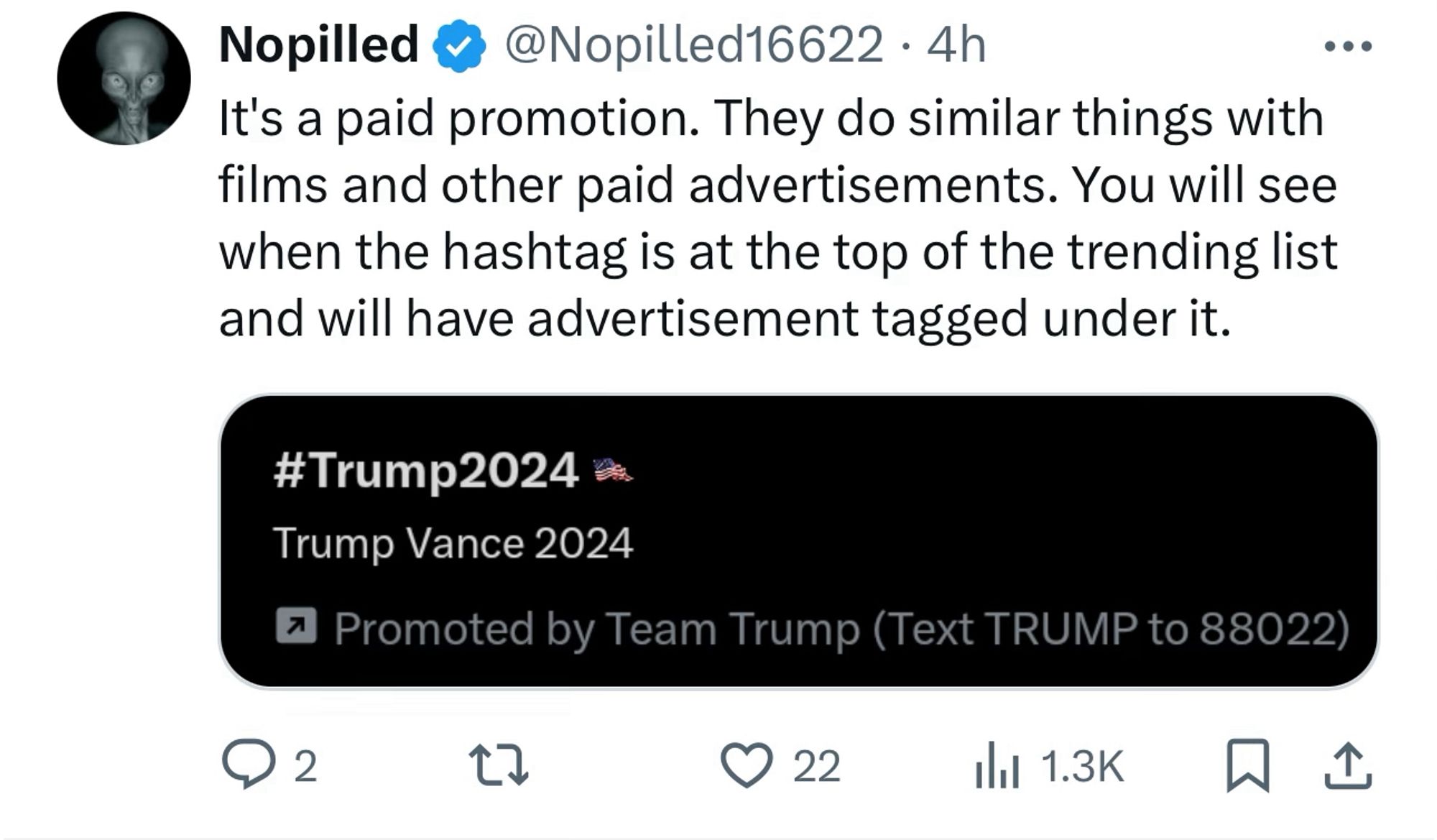 It's a paid promotion. They do similar things with films and other paid advertisements. You will see when the hashtag is at the top of the trending list and will have advertisement tagged under it.