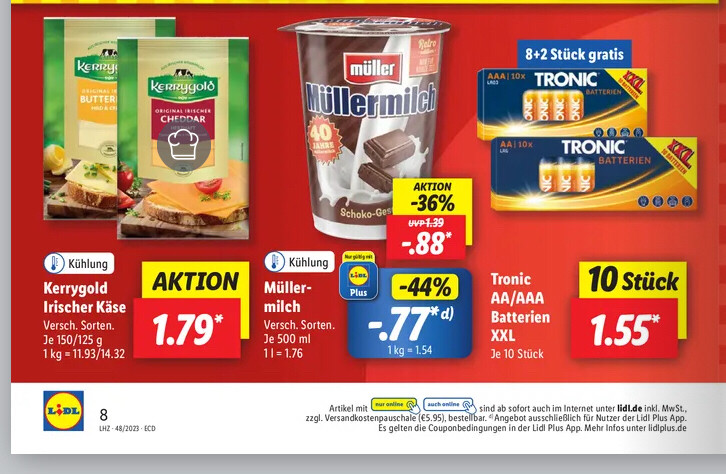 Müllermilch mit 44% Preisabschlag bei Lidl im Angebot