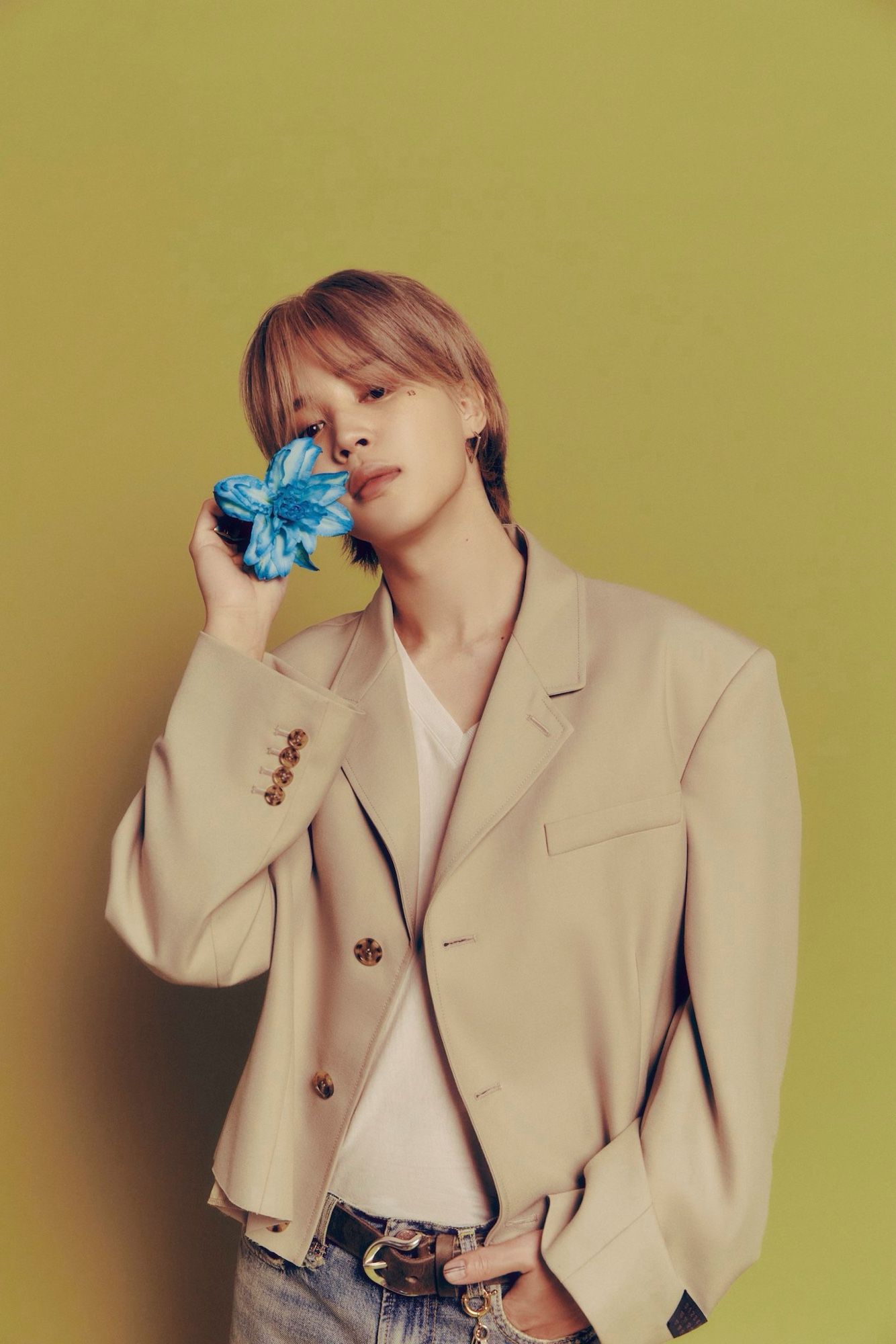 jimin with a flower