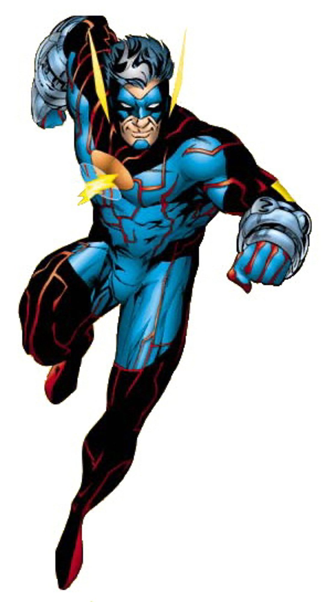 John Fox, Flash with a futuristic blue costume and a white streak in his hair