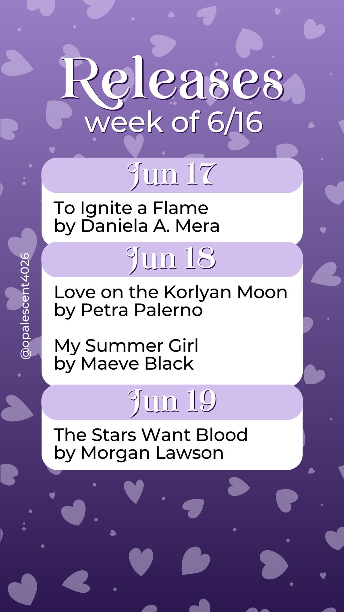 Releases Week of 6/16. Jun 20 Under the Dragon Moon by Mawce Hanlin; Jun 21 My Bear to Keep by E.M. Sauber, Summer by Katryna Lalock