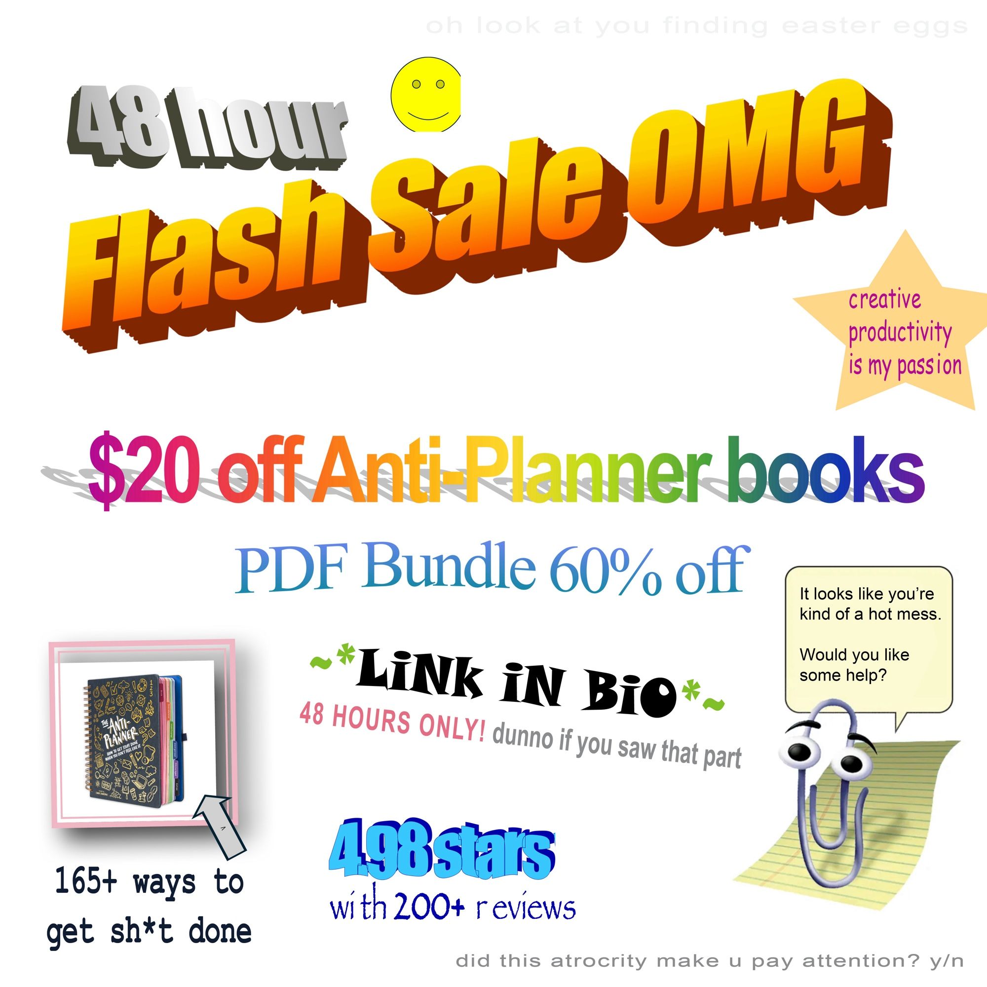 $20 off Anti-Planner books & 60% off digital PDF bundle for 48 hours