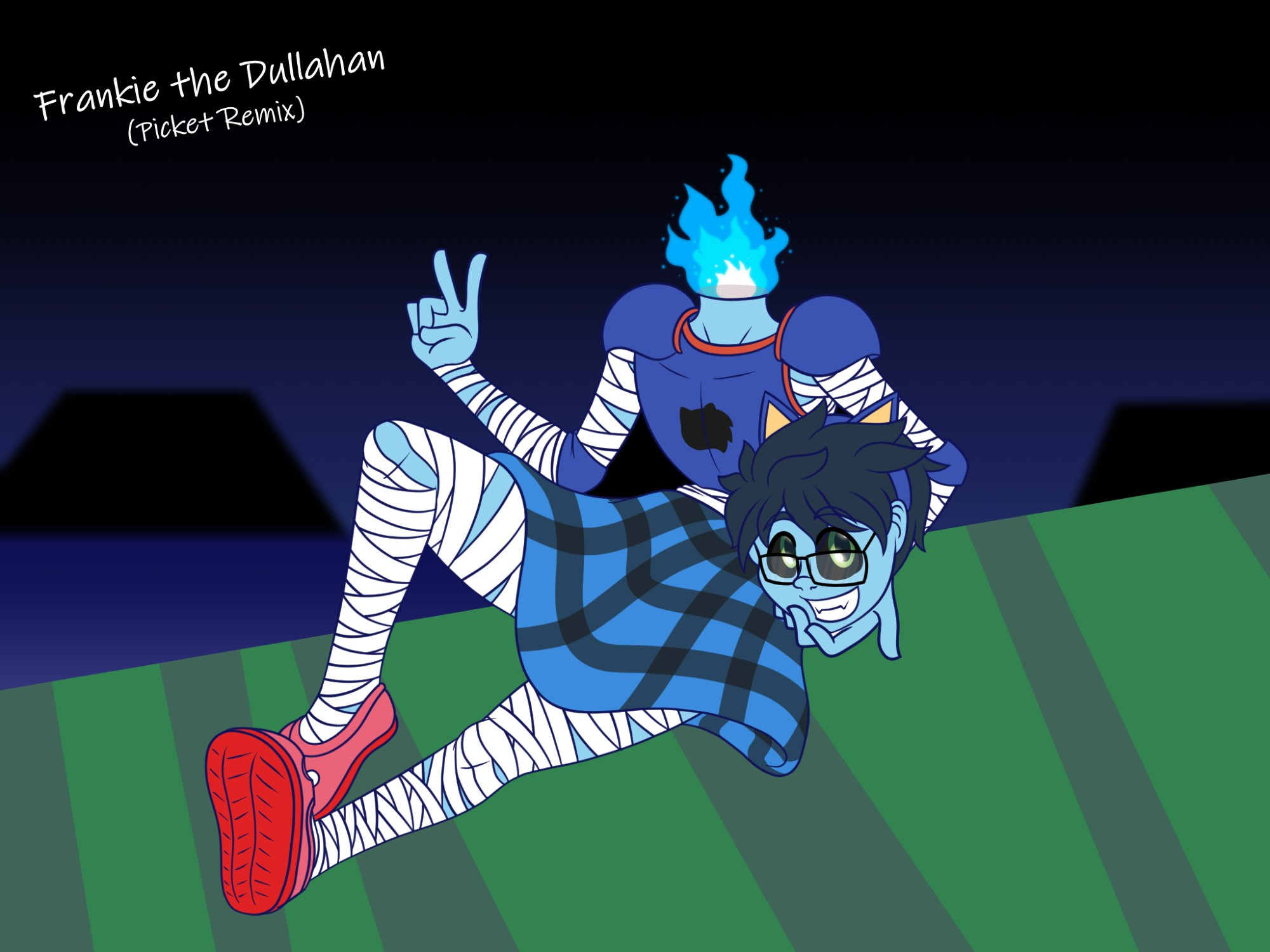 Frankie the Dullahan: Vtuber Fanart I drew for Frankiepro of their Dullahan avatar