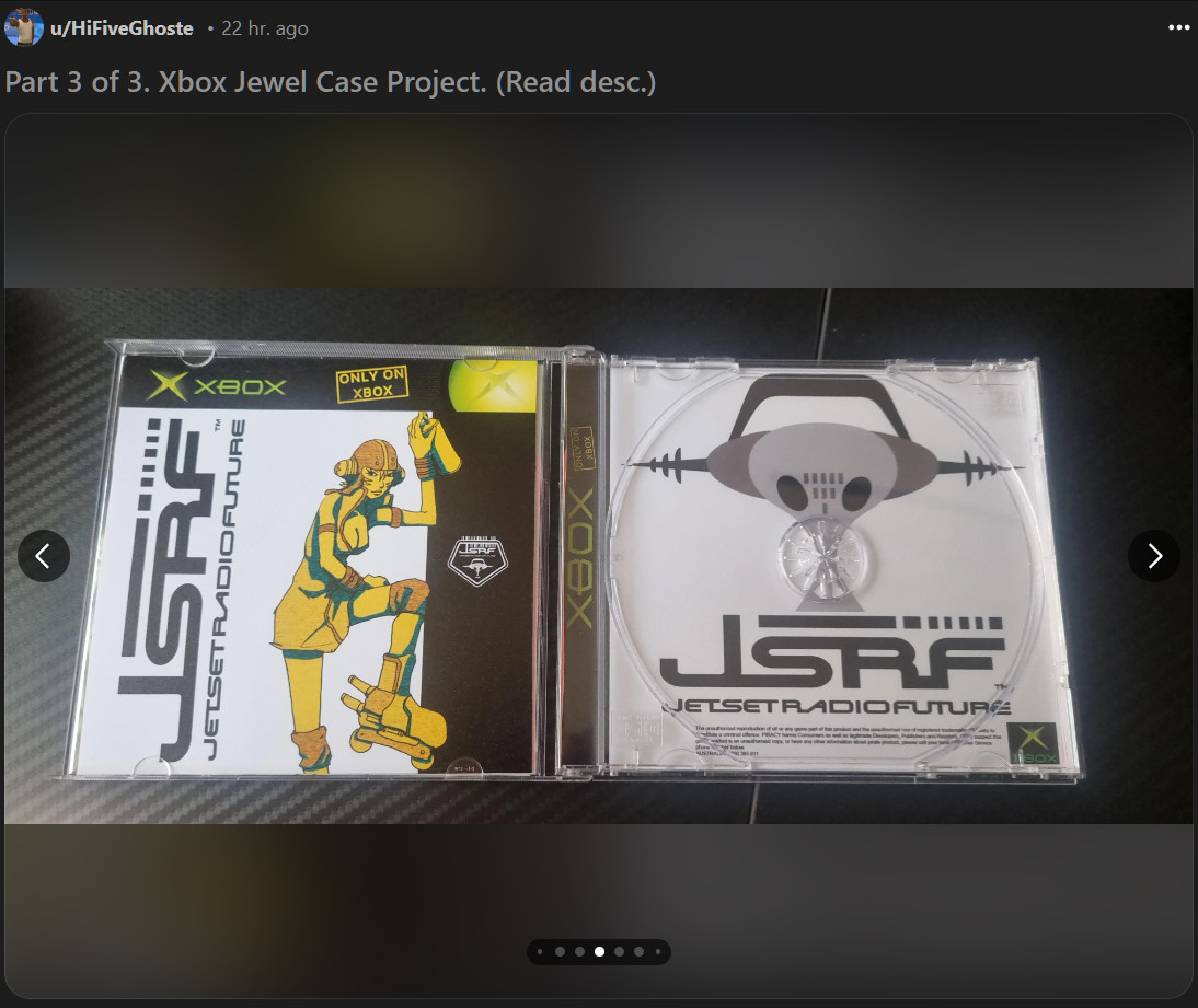 The inside of said Jet Set Radio Future case