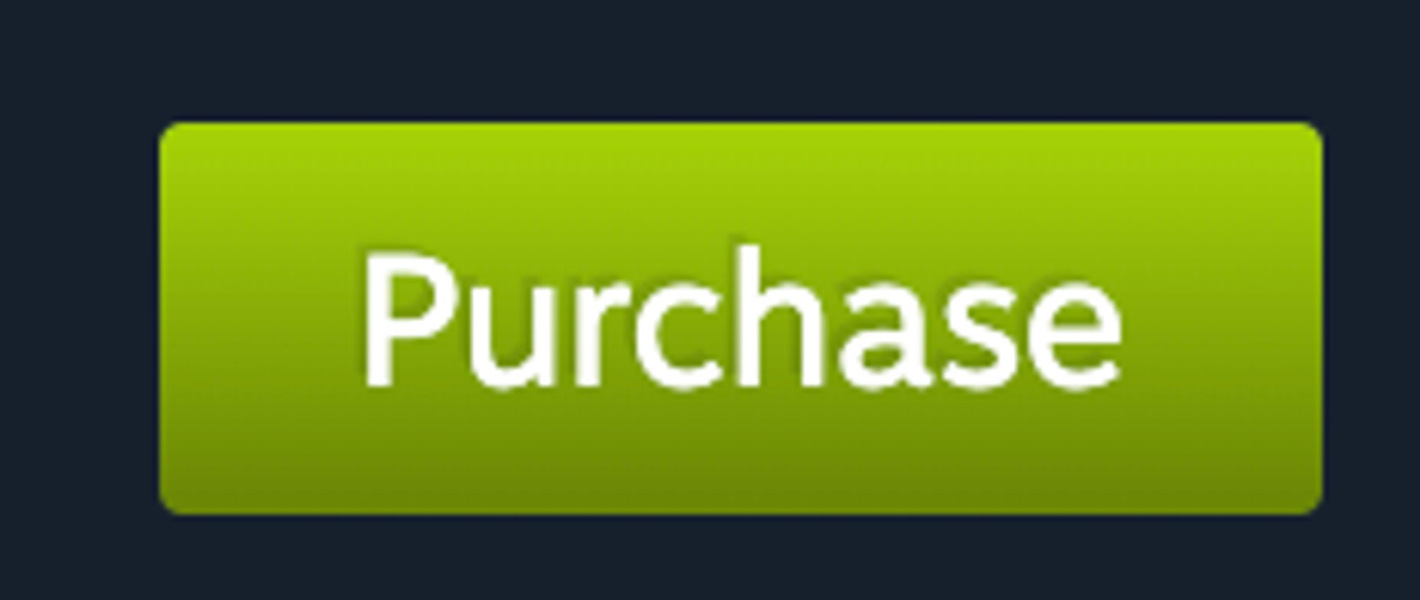 A cropped screenshot from the Steam checkout page. It shows a big green button that's labelled "Purchase".