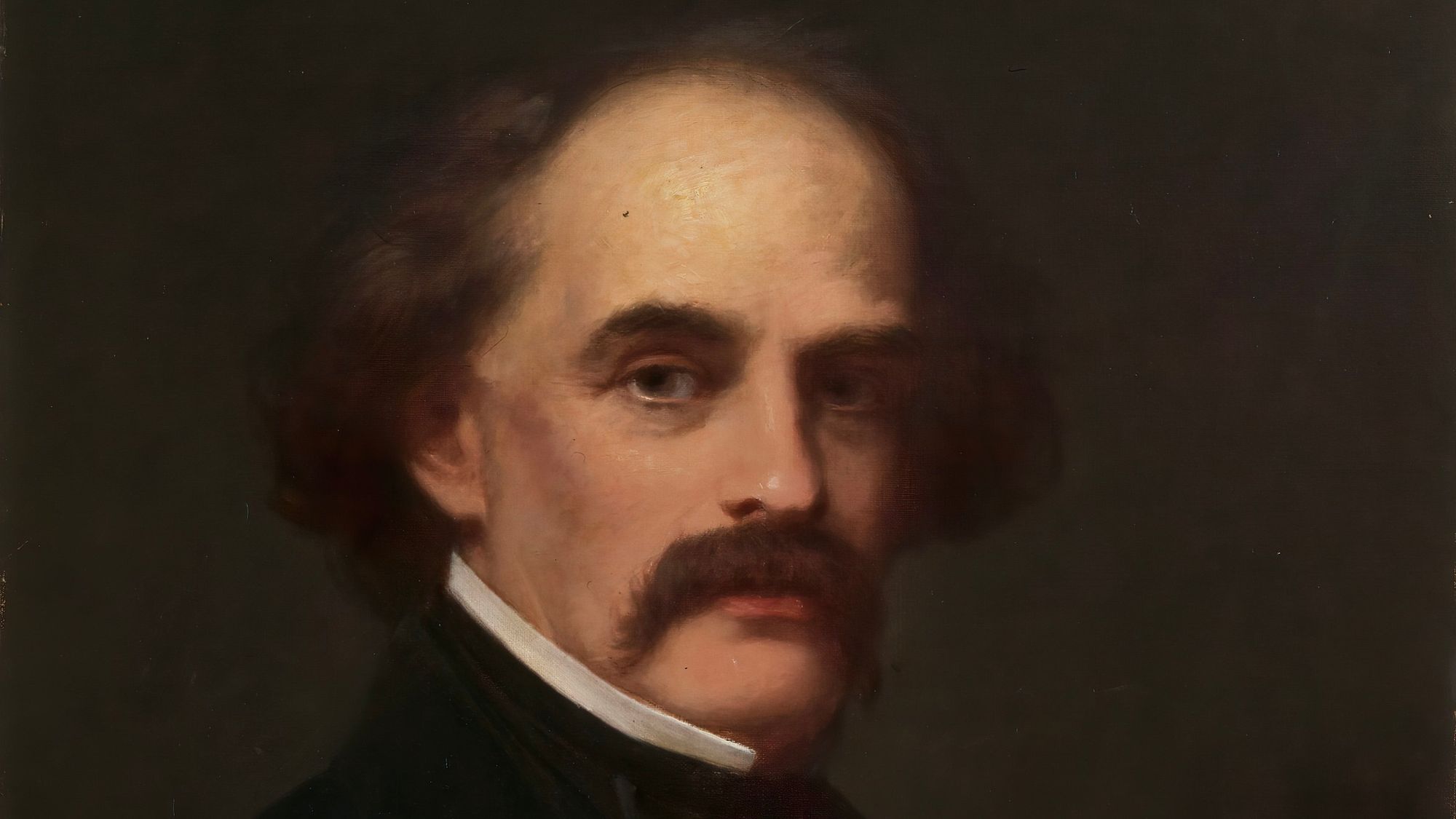 Portrait of Nathaniel Hawthorne. He’s staring into your soul. 