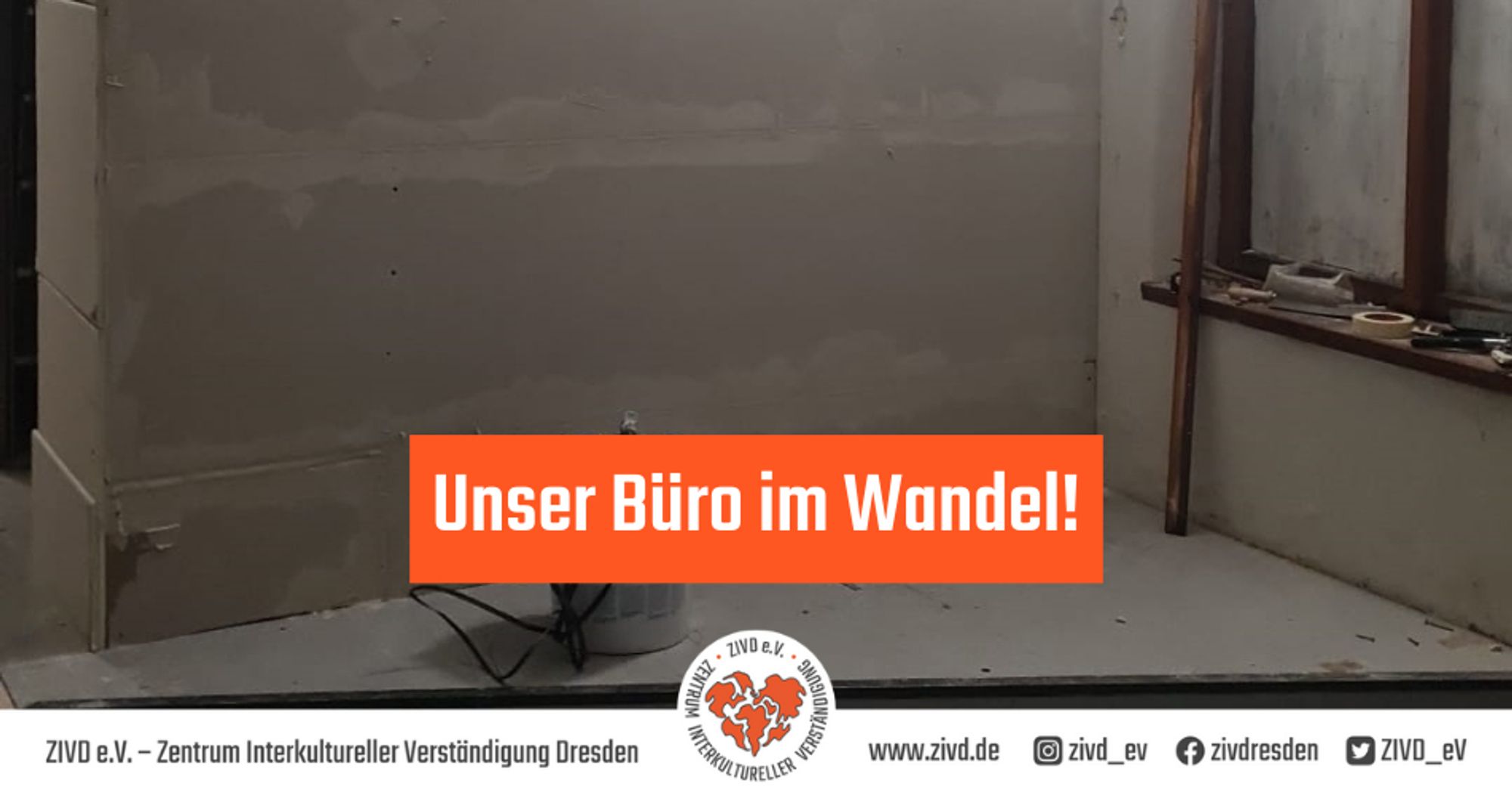 Bild mit der aufschrift Unser Büro im Wandel