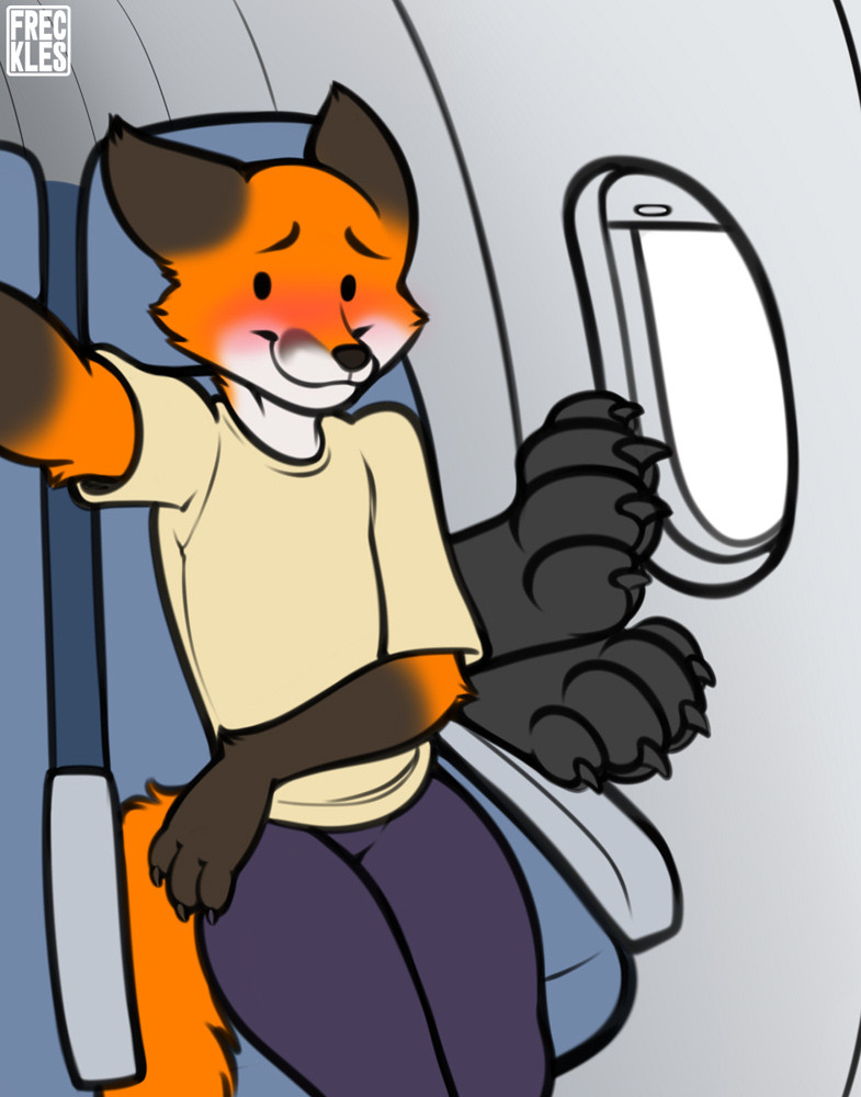 That awkward moment when the passenger behind you stretches their huge paws over your seat.