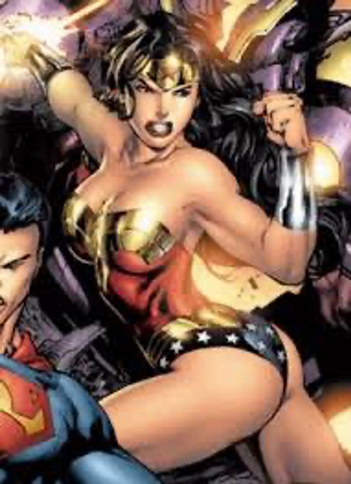 A horrifically contorted Wonder Woman breaking her own spine to show off her butt and bosom in the same image. It’s like Picasso for horny teenage boys.