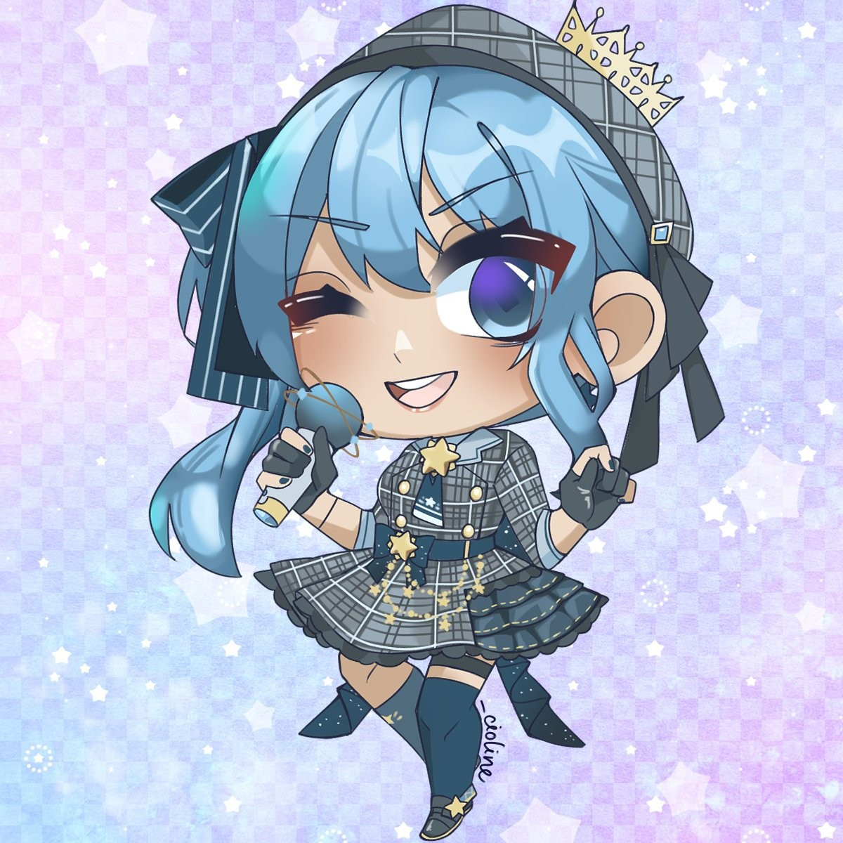 chibi art of vtuber suisei hoshimachi (hololive)