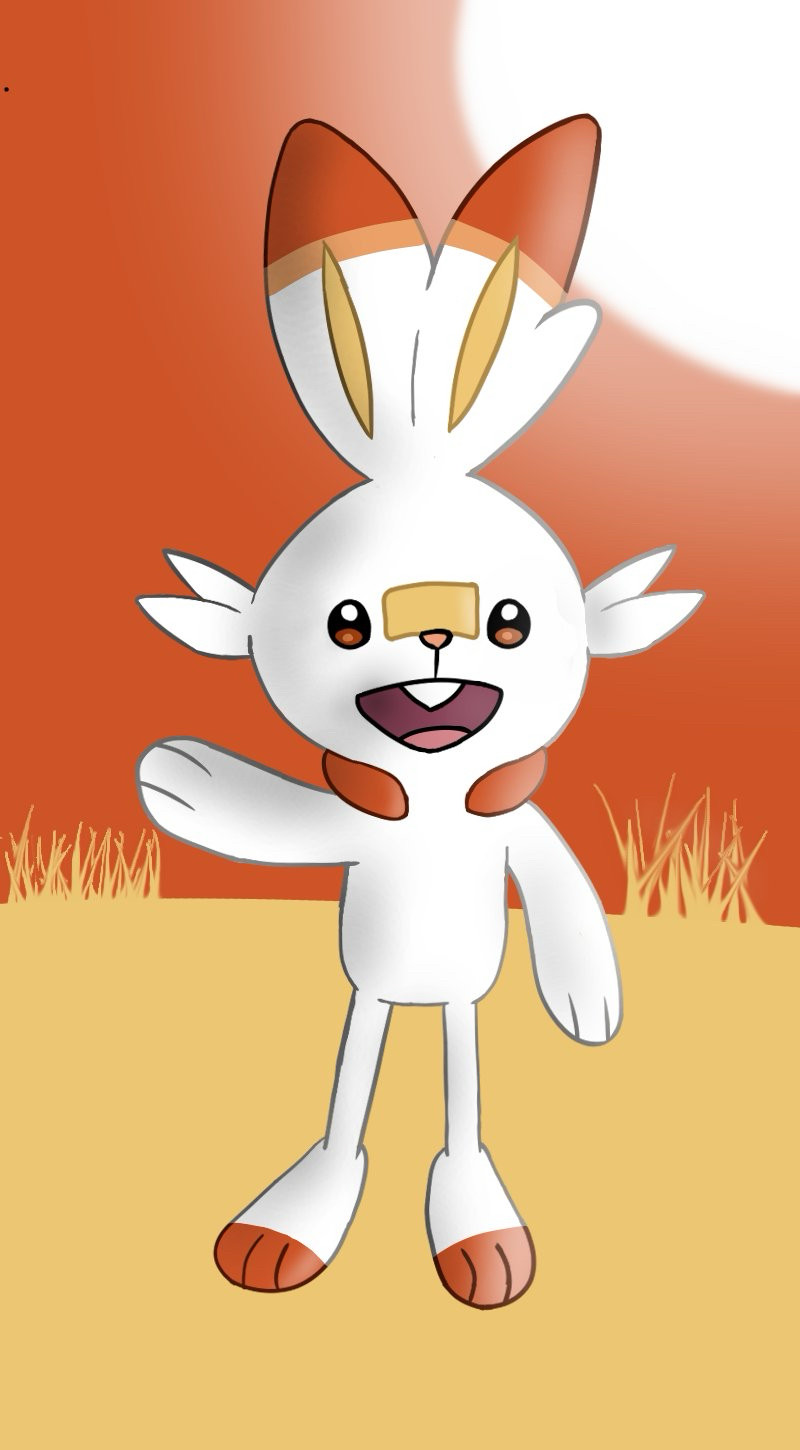 Scorbunny in the Autumn Grass