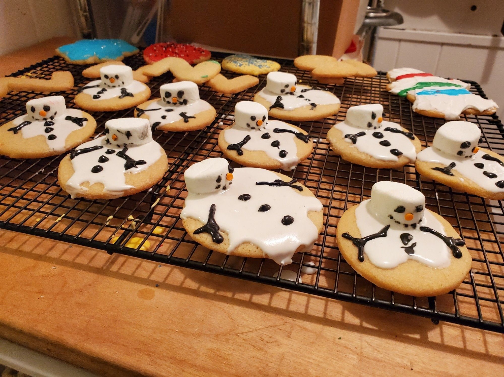 The cookies and they're finished state with more decoration