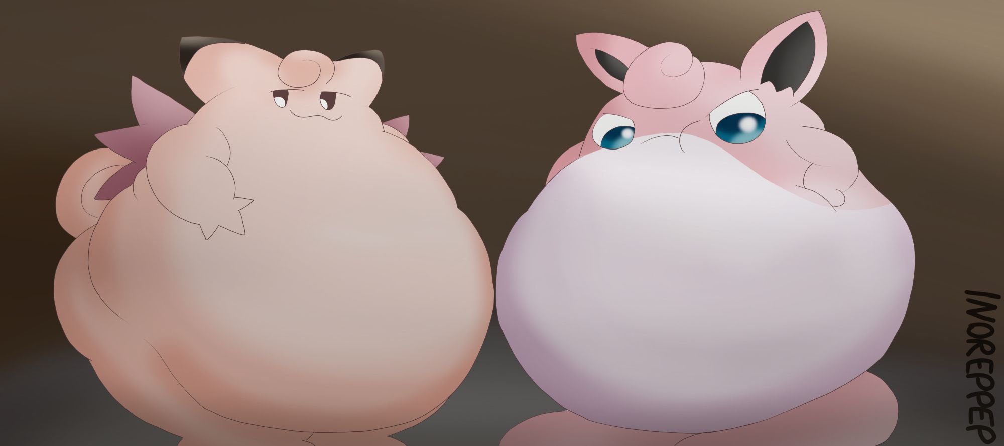 Fat Clefable and Wigglytuff from Pokemon