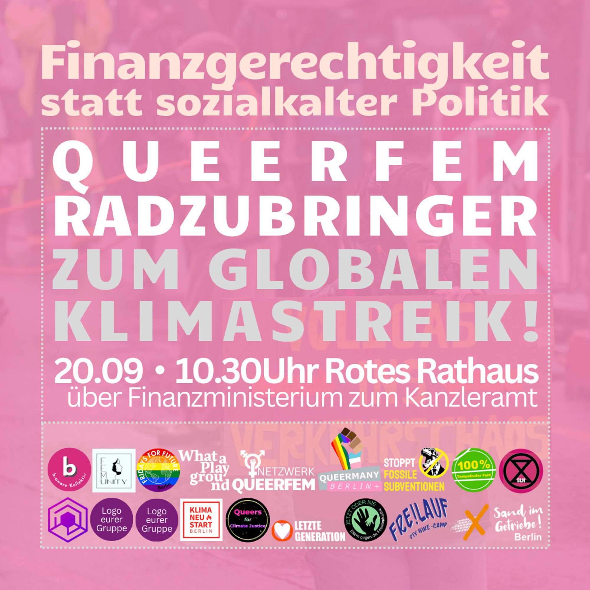 Radzubringer, Freitags um 10.30 Uhr beim Roten Rathaus in Berlin.