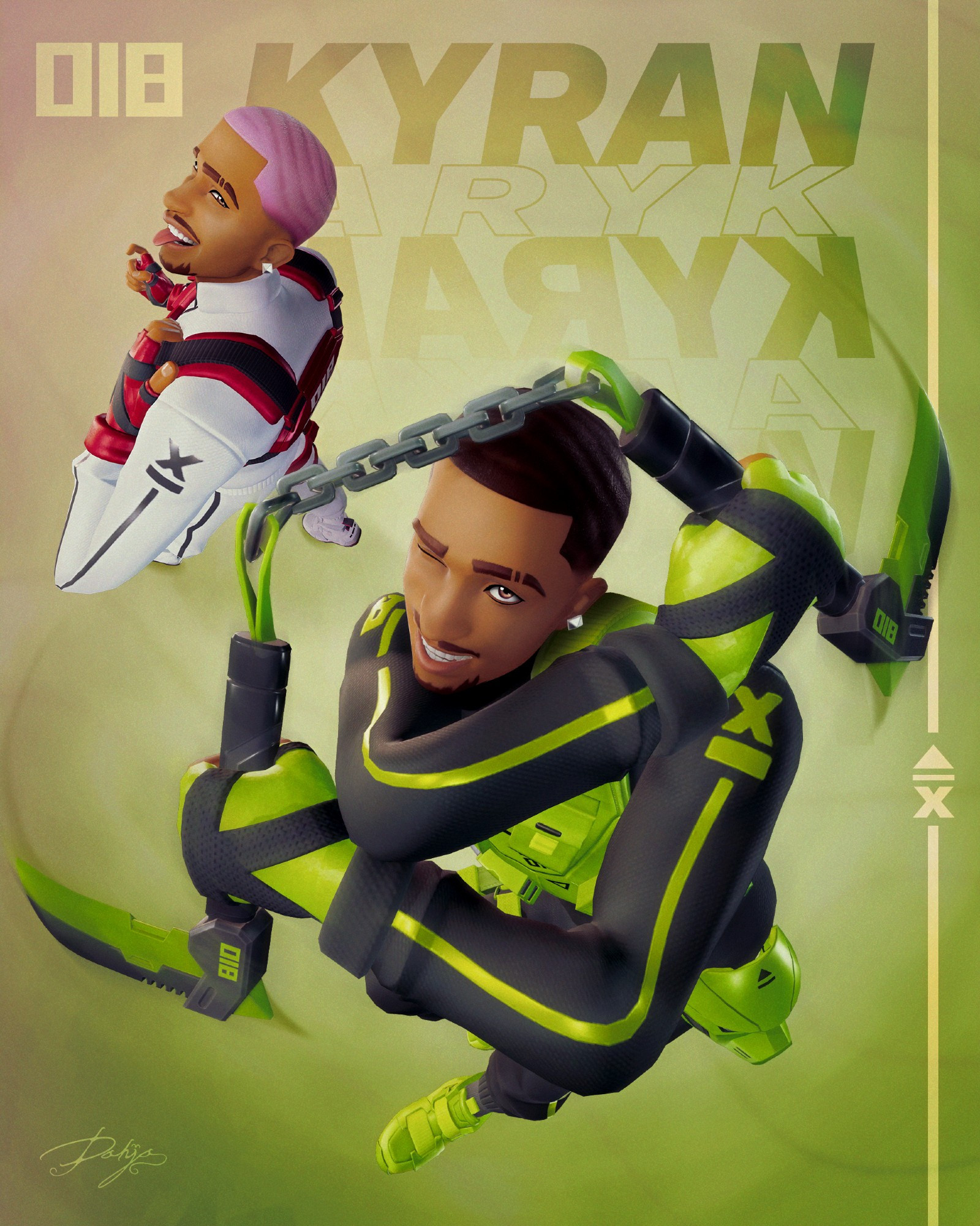 fan-art of the upcoming "crew" skin for Fortnite