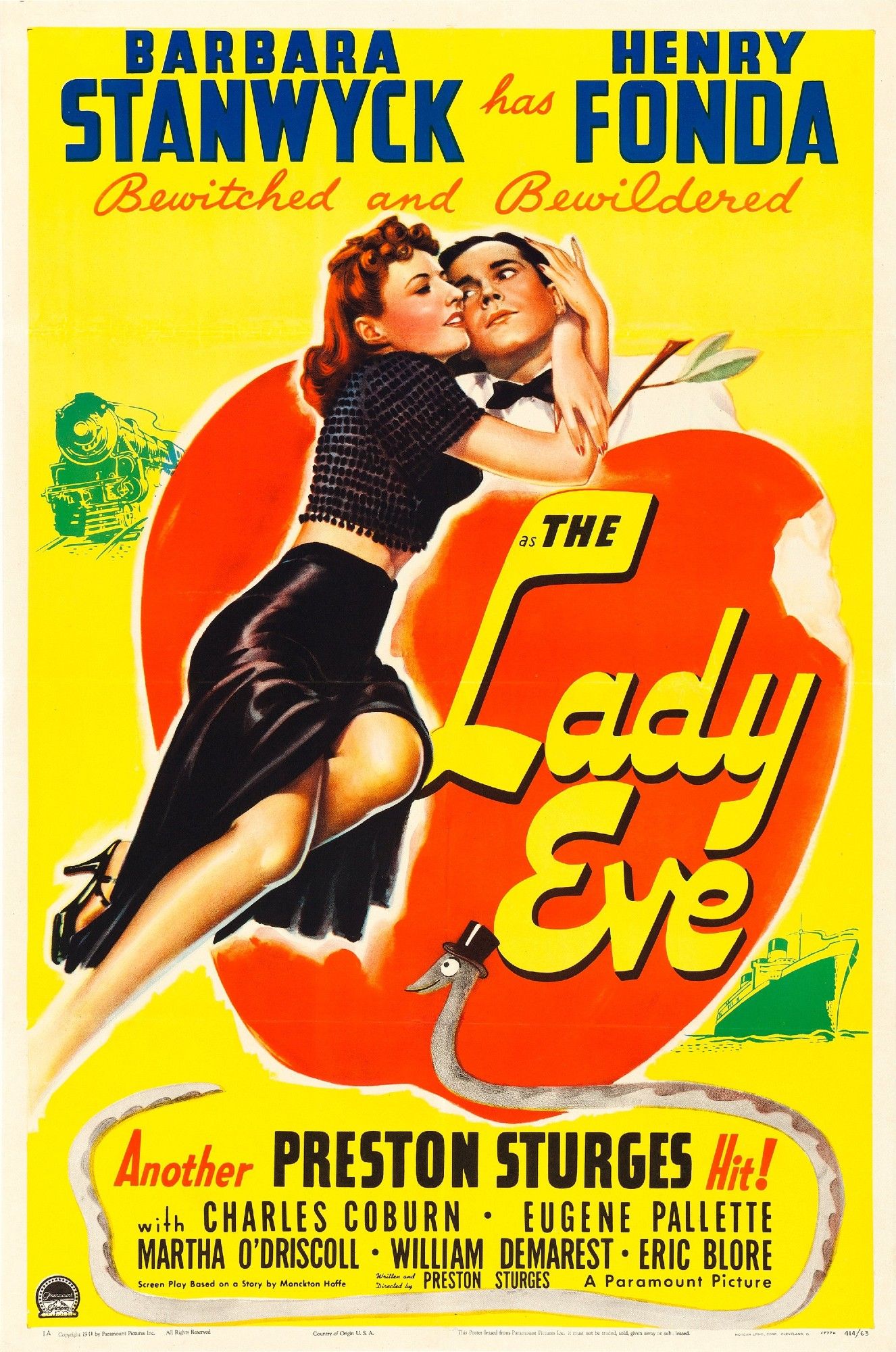 Movie poster The Lady Eve Barbara Stanwyck Henry Fonda