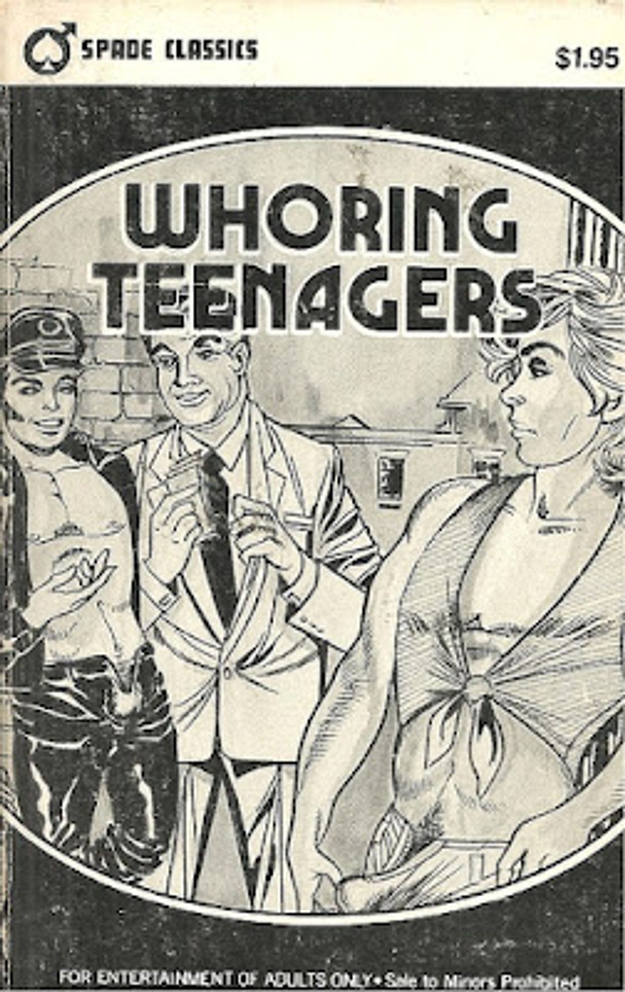 Whoring Teenagers from Spade Classics Vintage Gay Pulp Fiction Book Cover