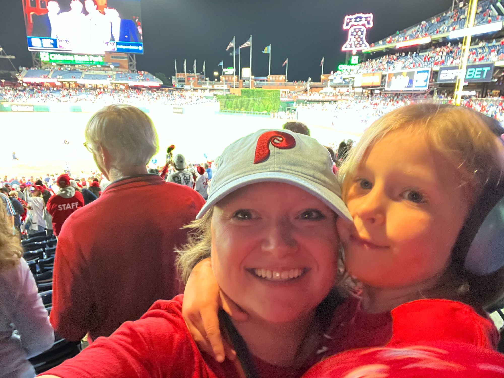 Me and my daughter at CBP, looking happy while it was still possible