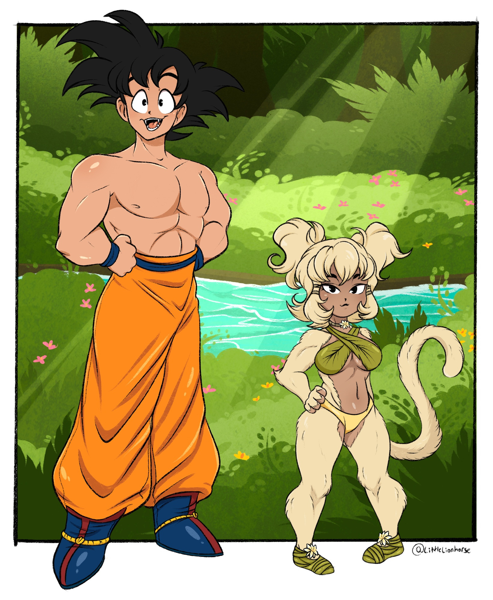 Sarufuwa Saiyan’s are smaller than regular ones. They can be just as strong as an average Saiyan if provoked but the loss in power from living and rapidly (d)evolving on Fruitiva was made up in agility and intelligence.