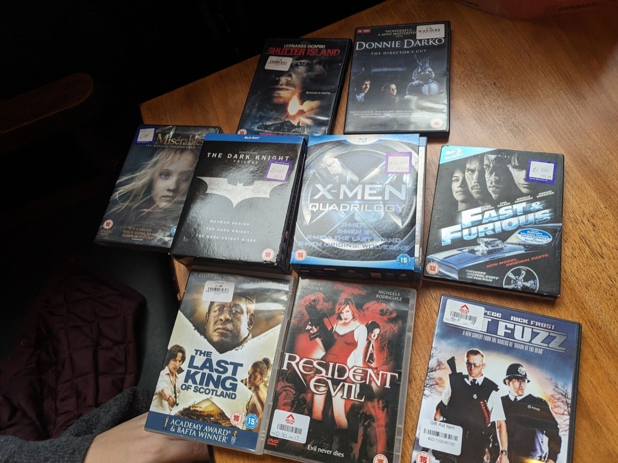 An arrangement of dvds and blurays