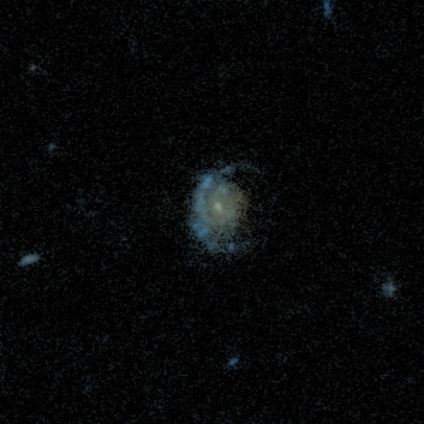 A galaxy with non-smooth features from the Galaxy Zoo: Hubble project, classified by 50 volunteers.