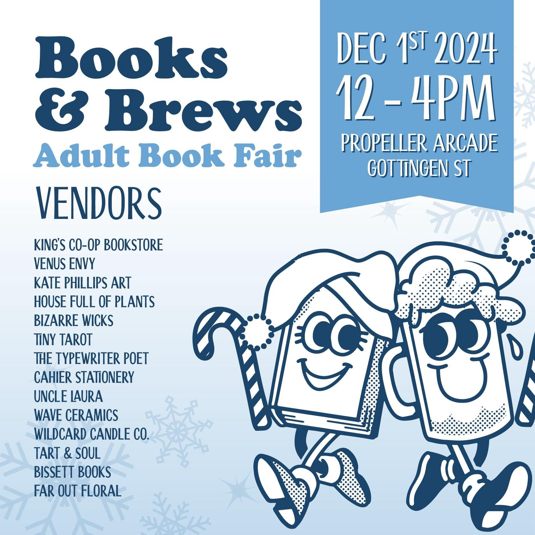 Books & Brews Adult Book Fair, 12-4 Dec 1st, Propeller Arcade Gottingen Street 