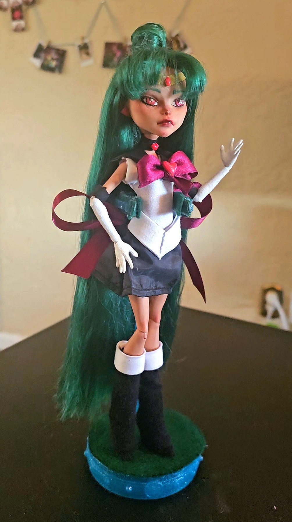 A customized monster high doll made to look like sailor pluto