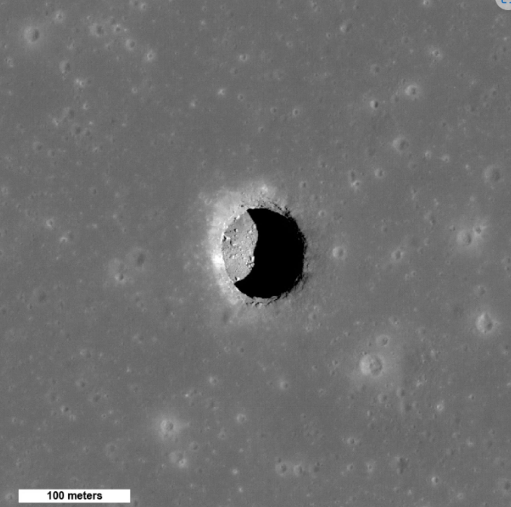 a hole above the lava tube. on the moon!