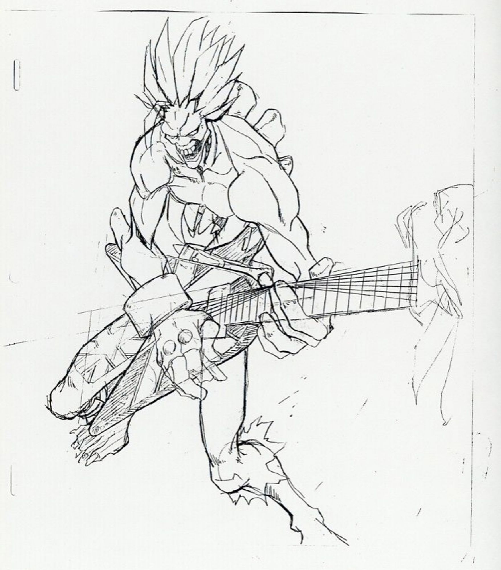 drawing of lord raptor playing his guitar