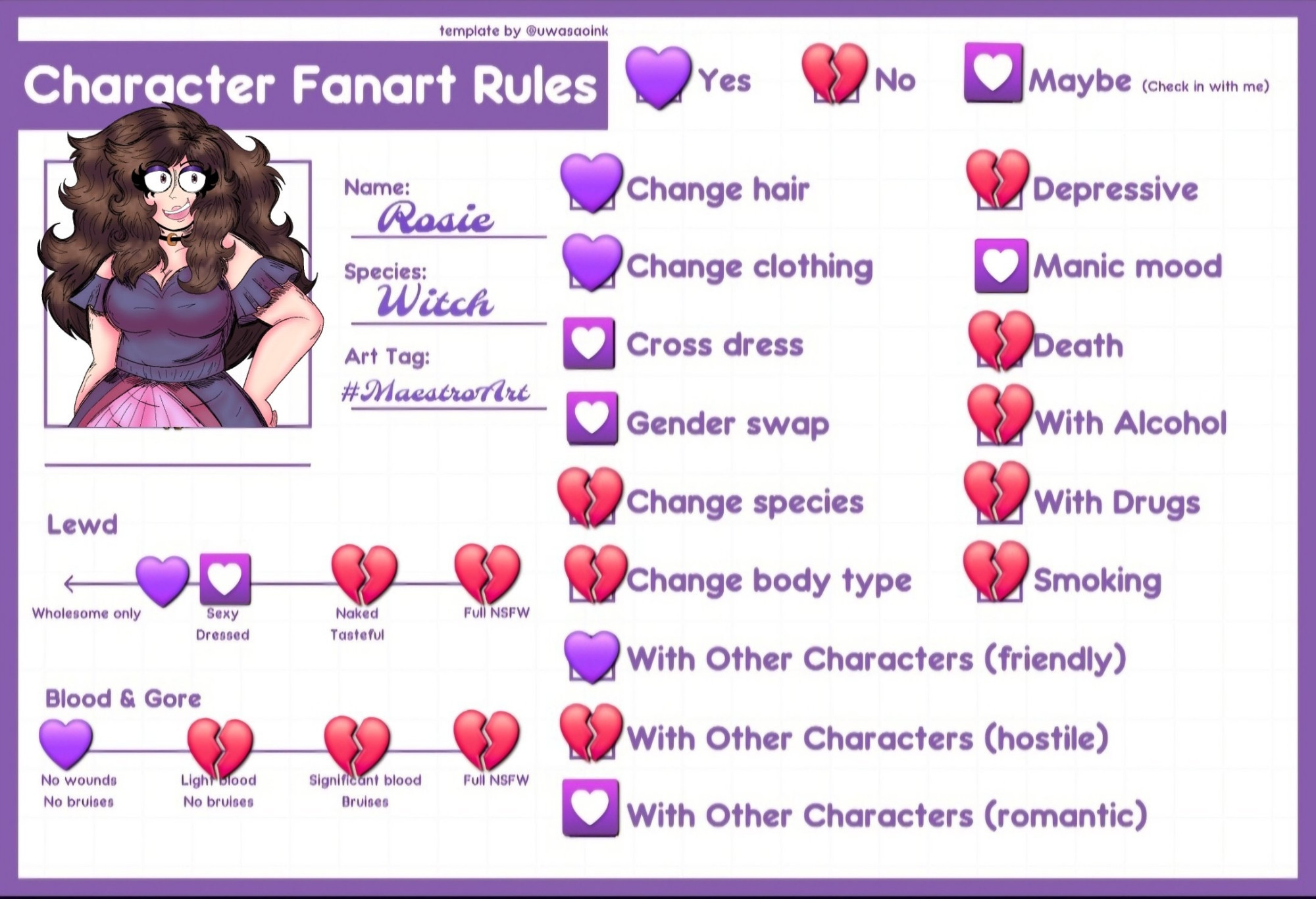 Rosie's fanart rules and boundaries. Subject to change nsfw wise if you are close friends.