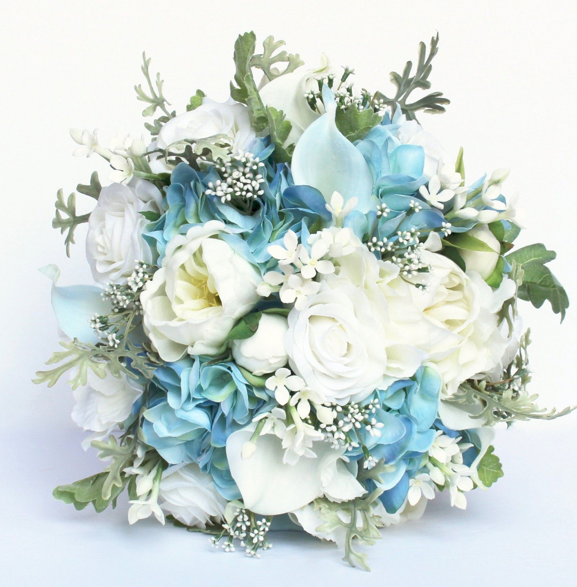 Blue white and light teal bouquet