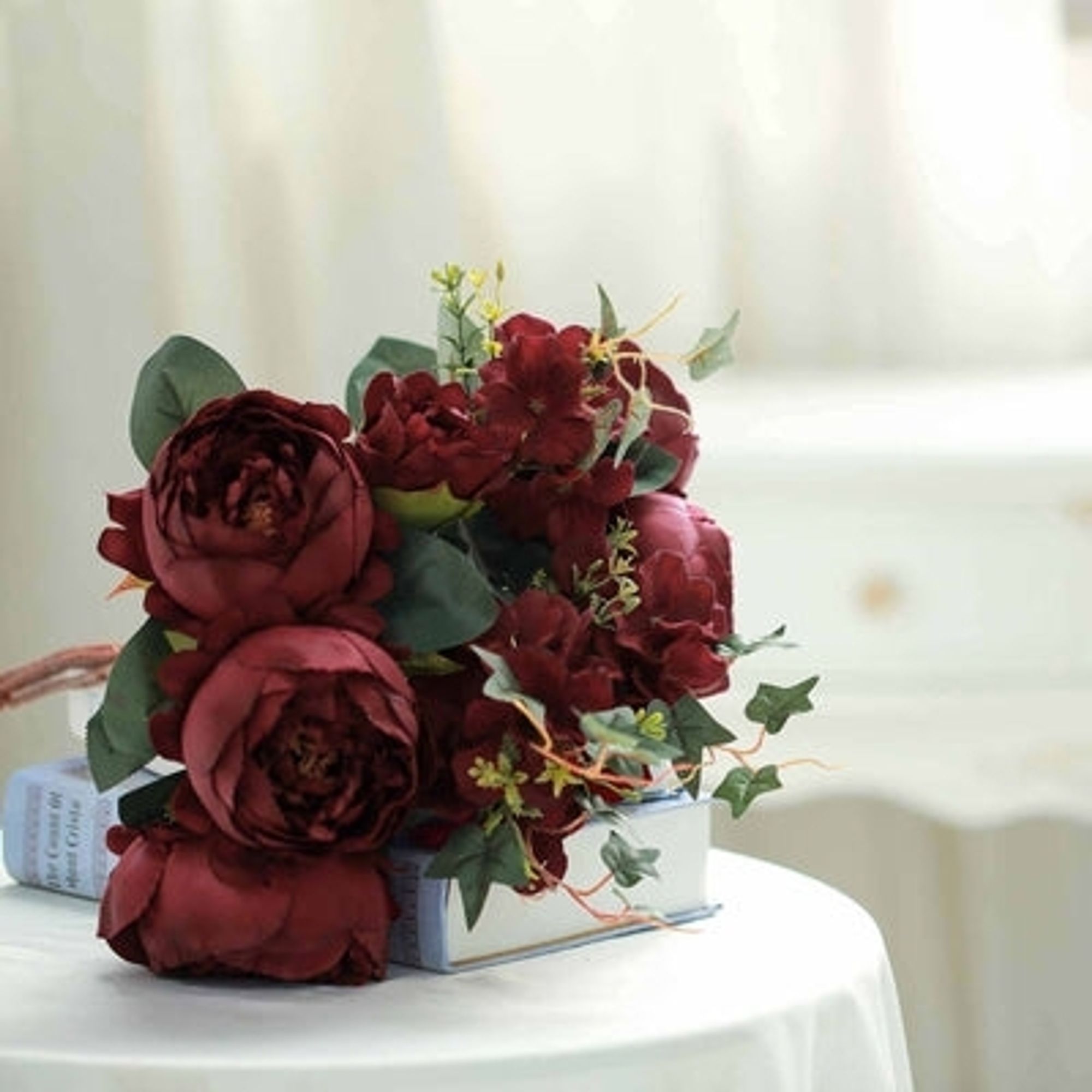 Burgundy peony bouquet