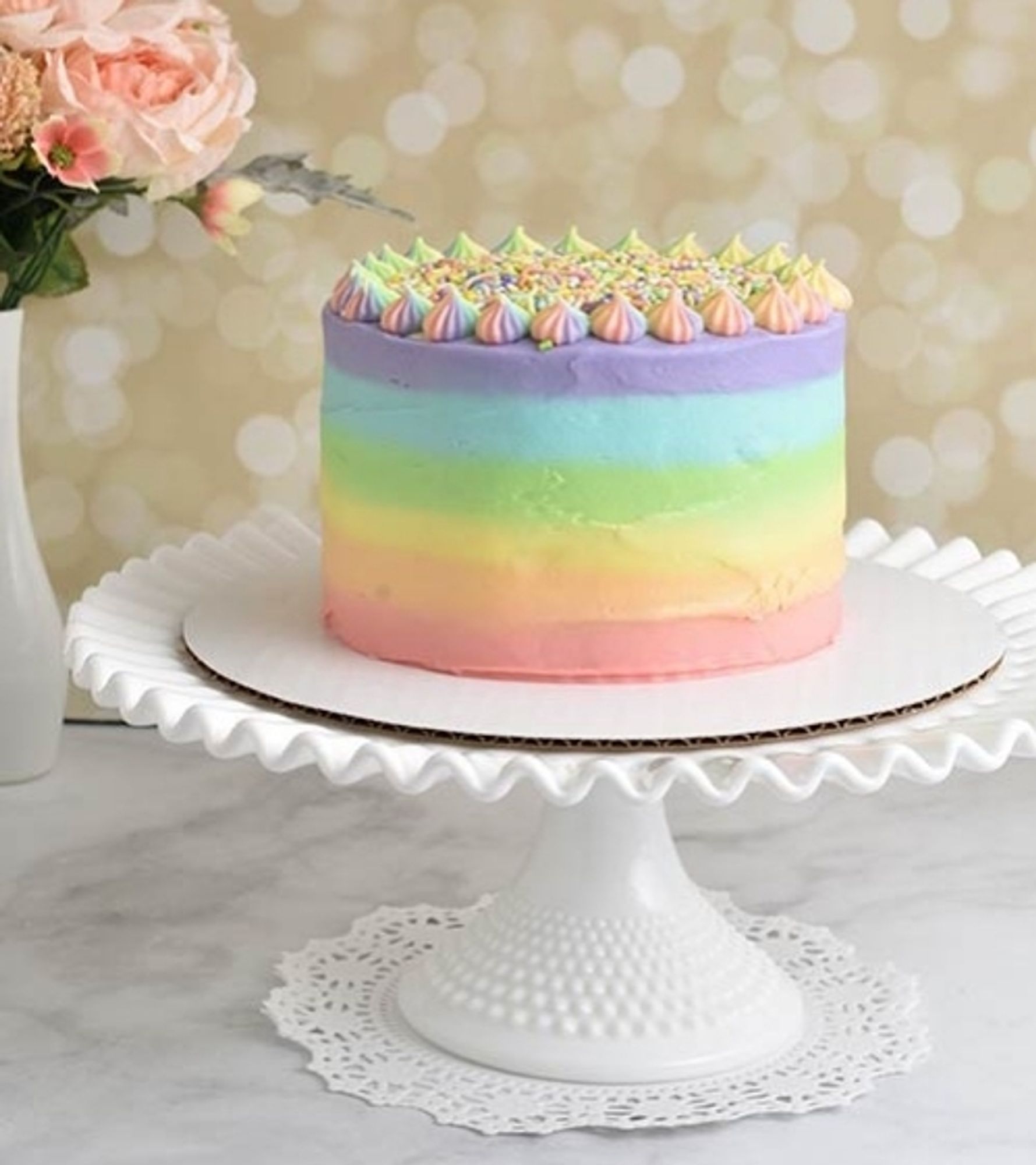 Pastel rainbow cake