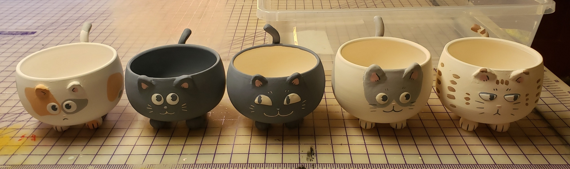 kitty planters in progress