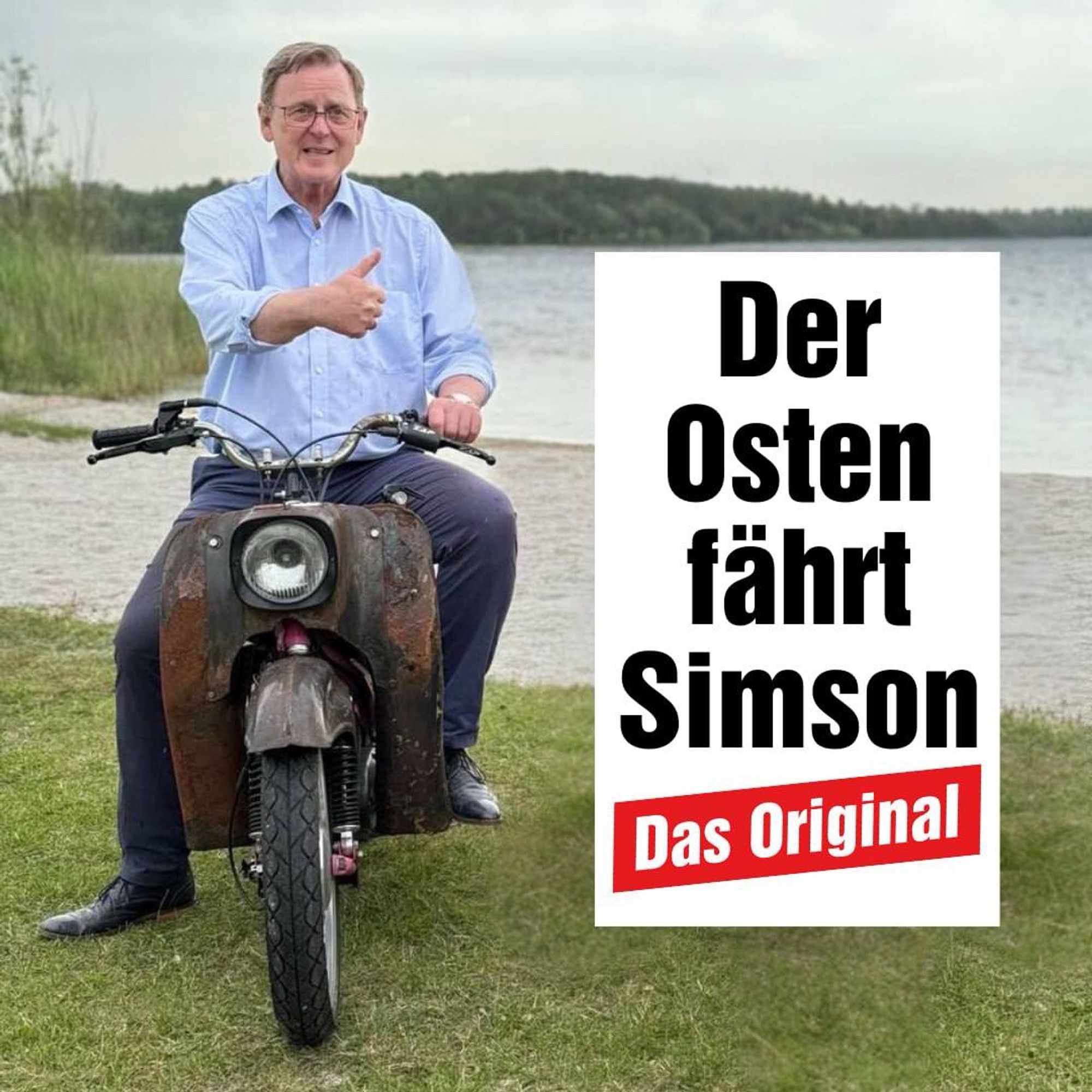 Ich auf einer Simson bei der Ausfahrt zum Haselbachersee