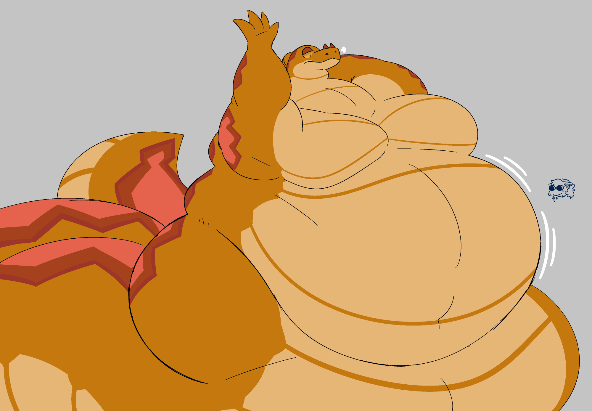 FAT orange snake now. If only he was fighting over Azure or something... or hanging out with other SNAKES.... or full of somethin........ im kiddin around, enjoy this rotund goober