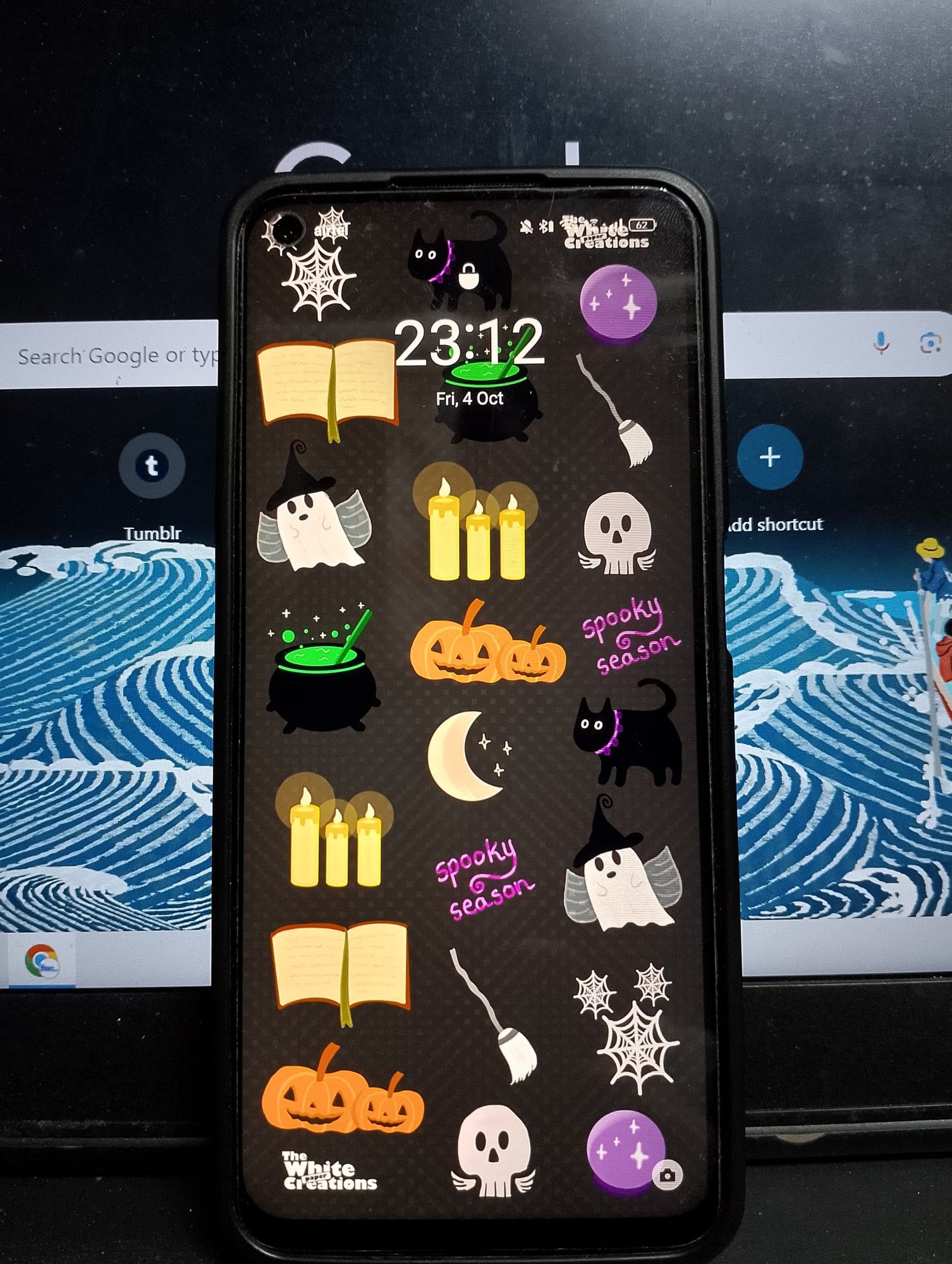 illustrated halloween phone wallpaper as a pattern