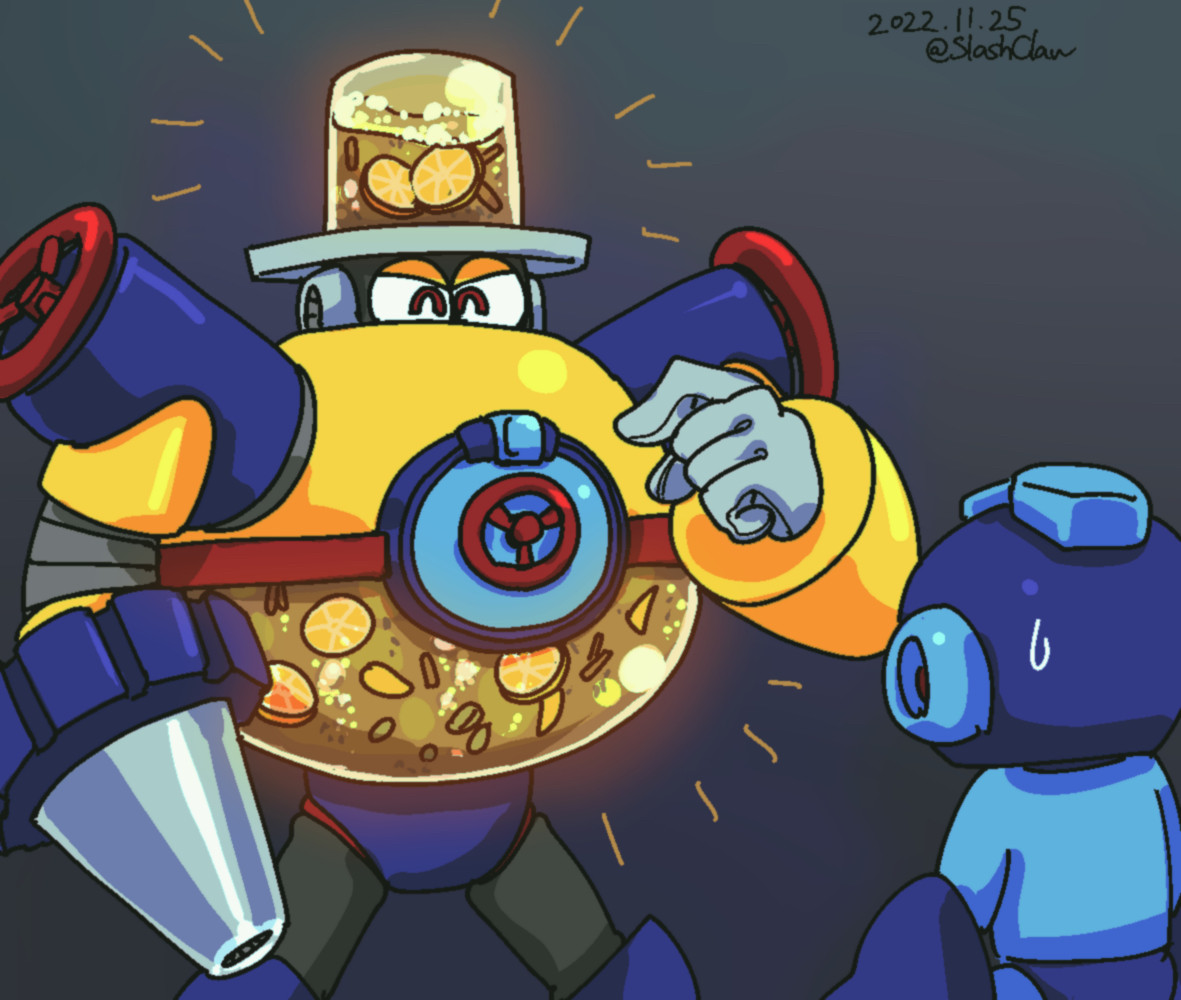 Aquaman in Mega Man 8. He shows Mega Man he makes craft cola with his body.