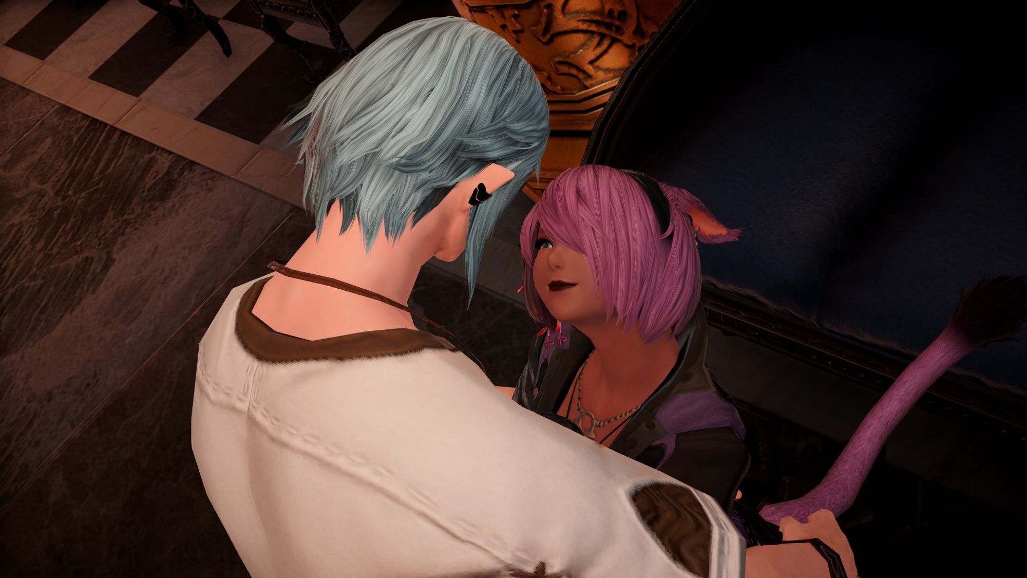 Azura, held by Haurchefant, just as happy as can be.