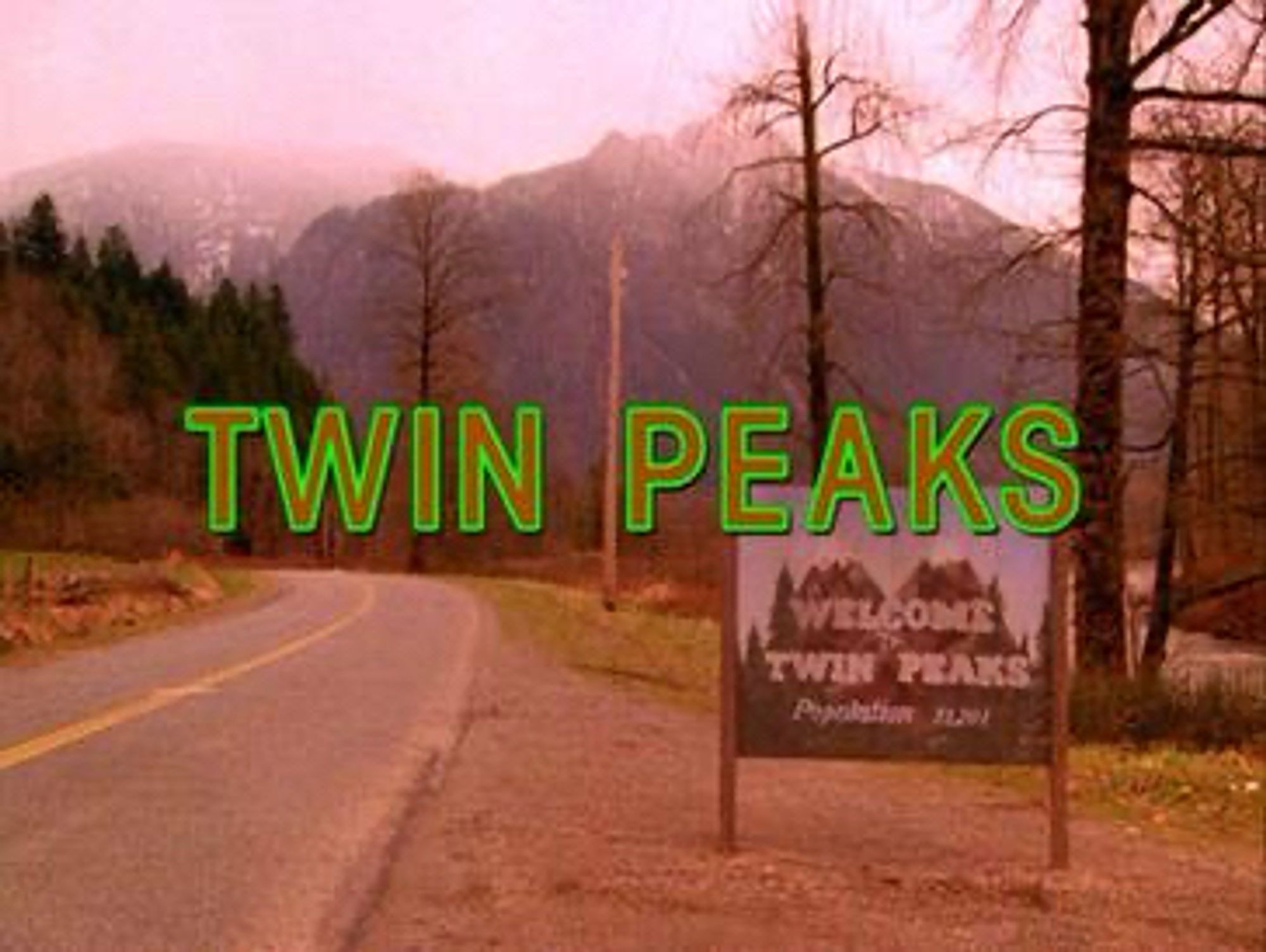 The Title Card for the show, 

“Twin Peaks”