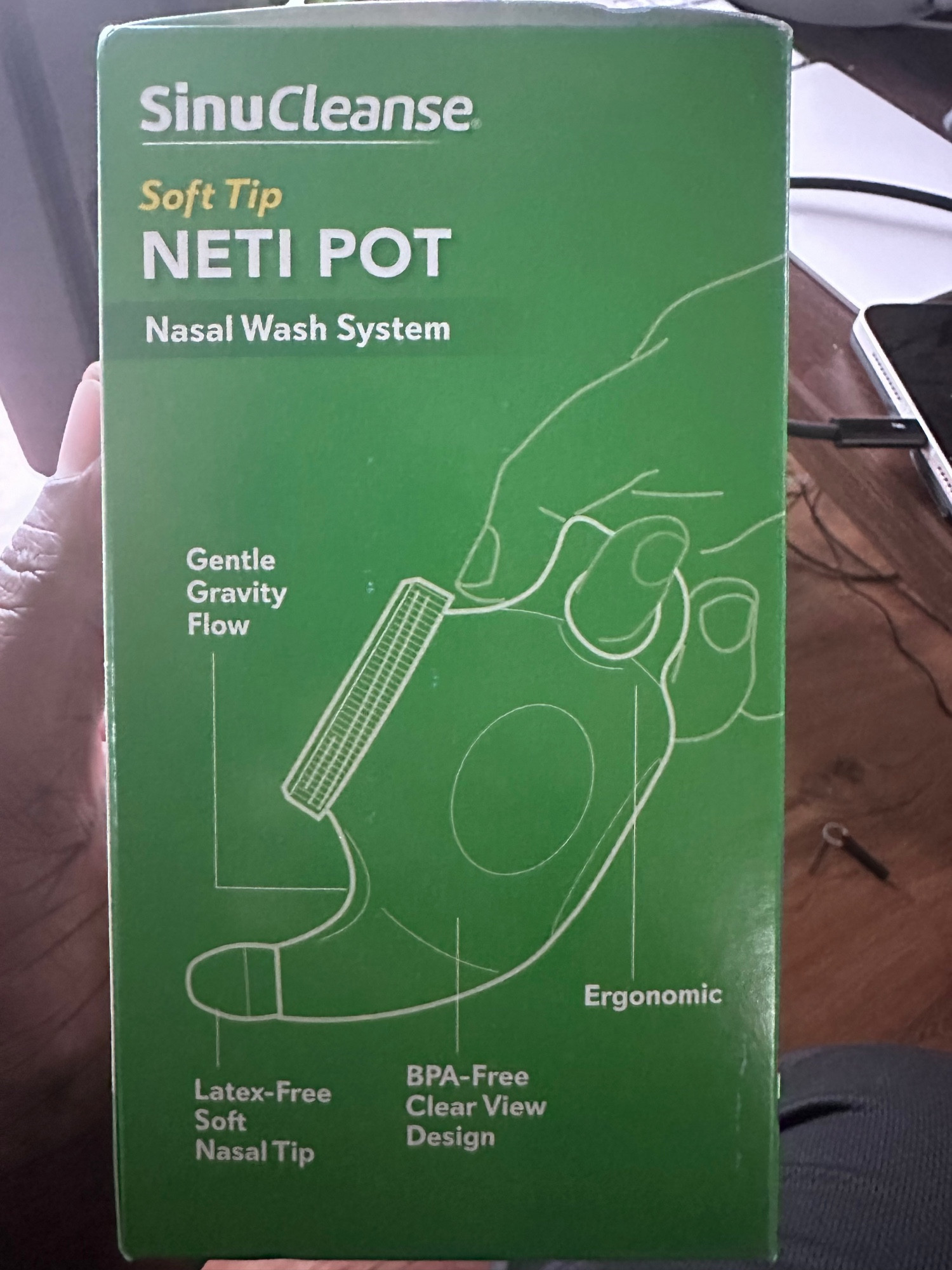 Neti pot with a soft tip