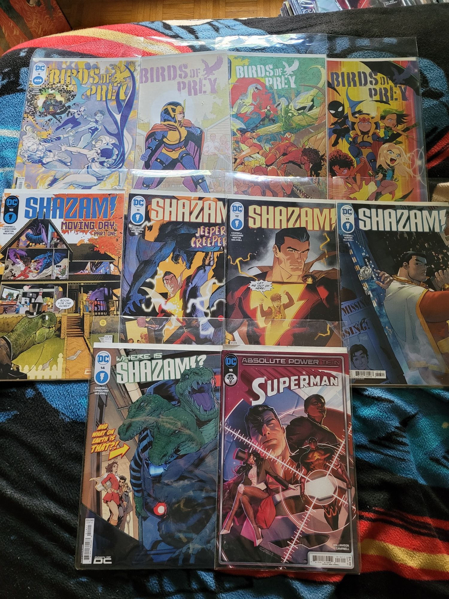 Comics I reread today:

Birds of Prey vol 5 #9-12

Shazam vol 5 #10-14

Superman vol 6 #16