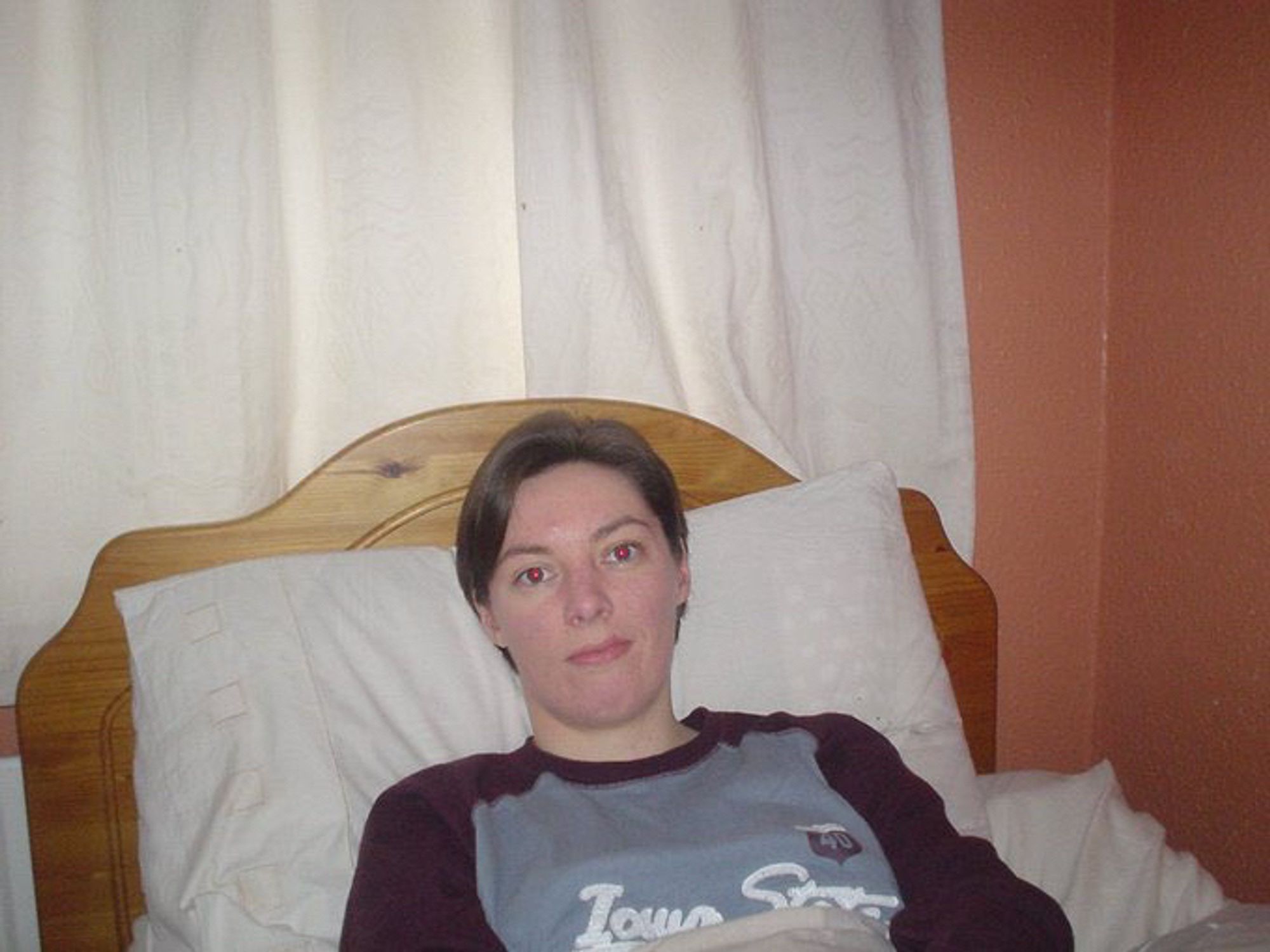 Photo of Ruth lying in bed