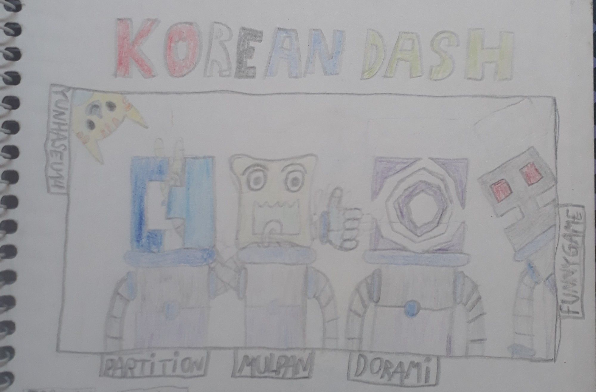 Nesse desenho apareçe: Yunhaseu14 (a top 1 creator atual), Partition e Mulpan (youtubers famosos de GD), Dorami (verificador de vários Extreme Demons, como The Yangire) e Funnygame (um criador de fases que ficou muito popular há um tempo atrás com seus níveis).