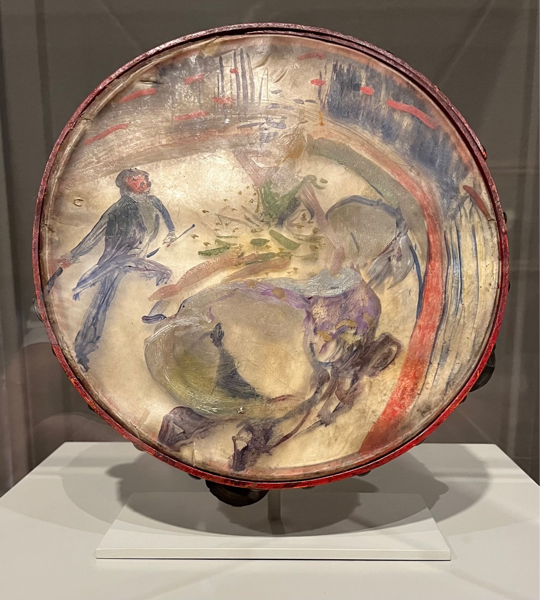 Toulouse-Lautrec painted tambourine