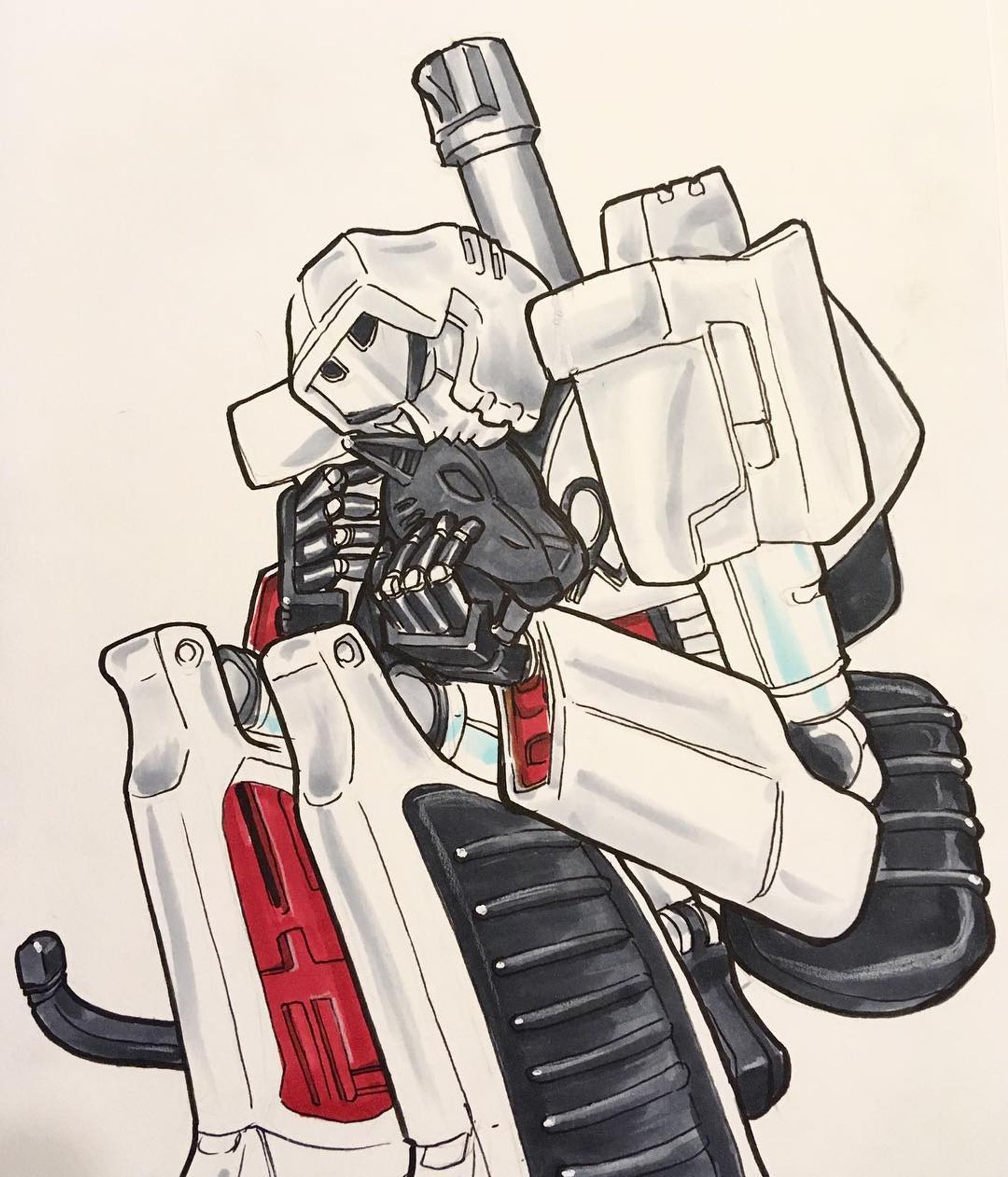 Megatron hugging his dog