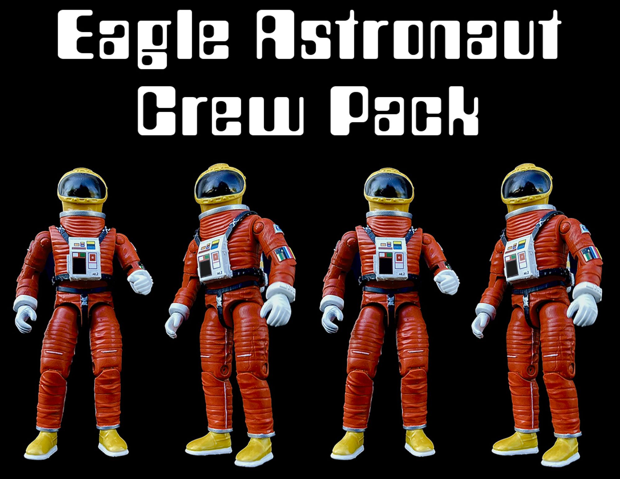 Promo shot of the Astronaut Crew from the Kickstarter for a gigantic Eagle spaceship set from the series Space 1999