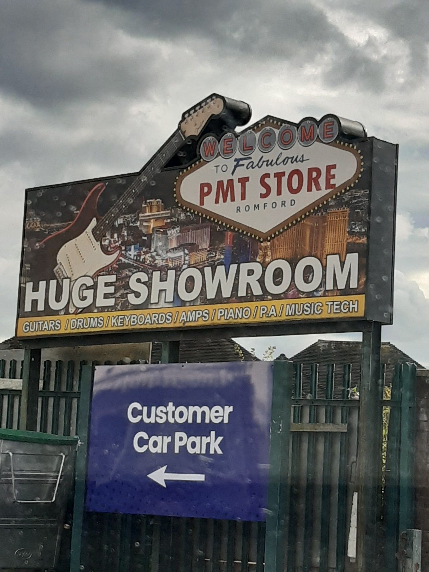 Sign for the "Fabulous PMT STORE" in Romford, London UK