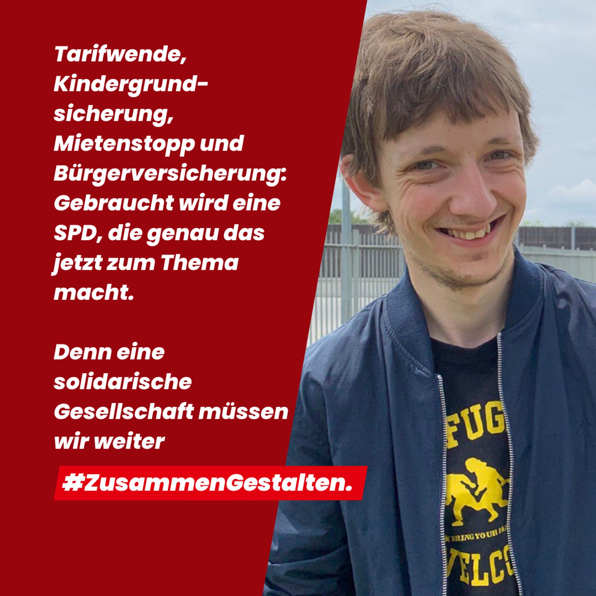 Tarifwende, Kindergrundsicherung, Mietenstopp und Bürgerversicherung: Gebracht wird eine SPD, die genau das jetzt zum Thema macht. Denn eine solidarische Gesellschaft müssen wir weiter #ZusammenGestalten.